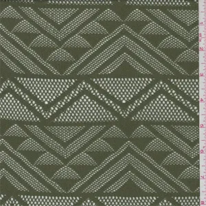 2 YD PC-Army Green Geometric Stripe Lace Fabric