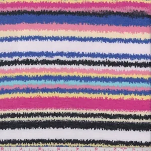 3 YD PC-White/Pink/Violet Multi Jagged Stripe Jersey Knit Fabric