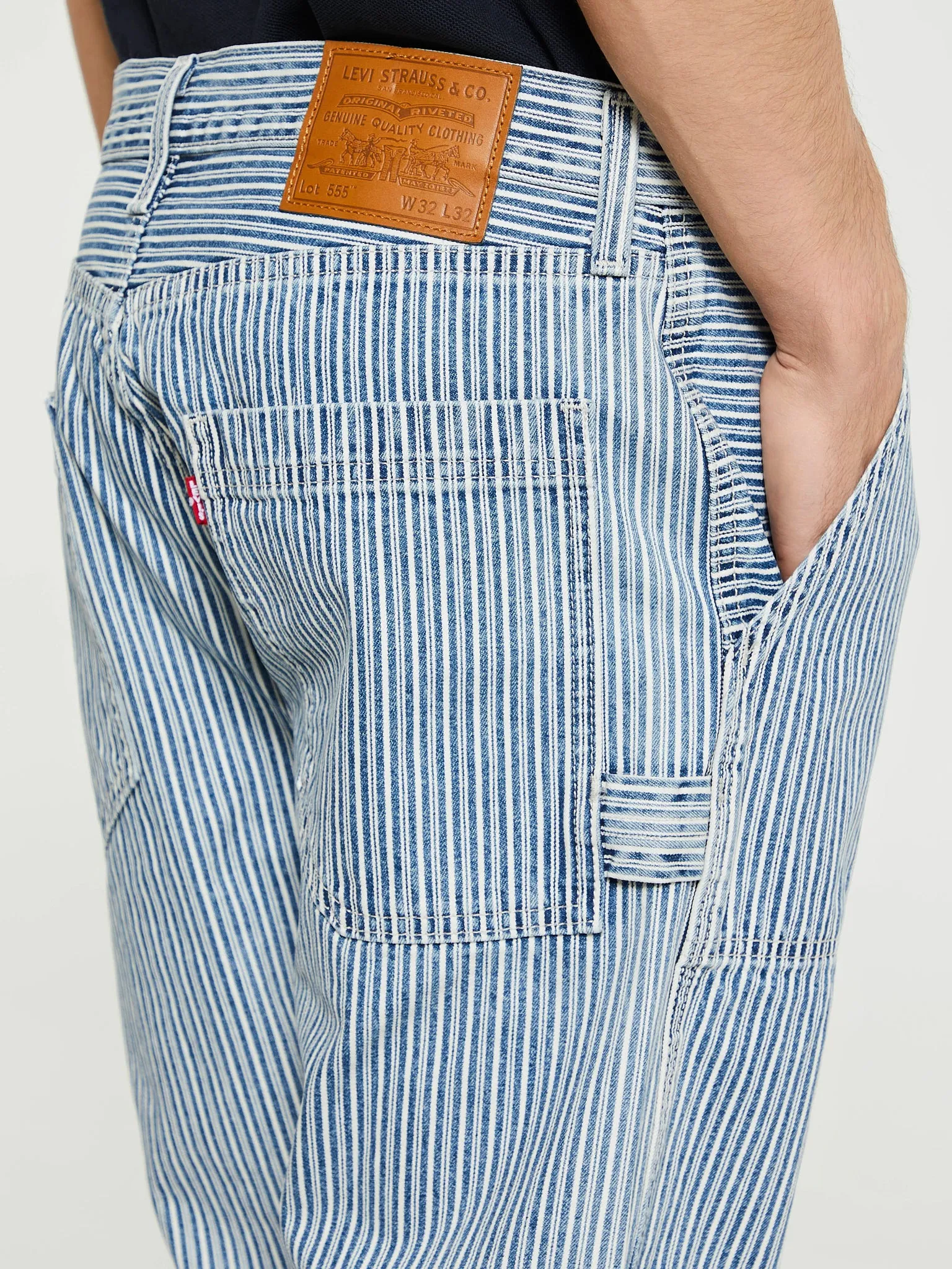 555 Relaxed Straight Utility Jeans in The Road Again Blue