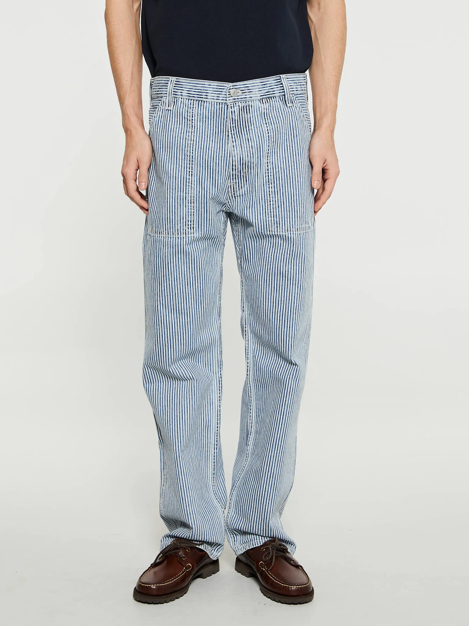 555 Relaxed Straight Utility Jeans in The Road Again Blue