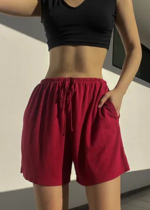 90’s Comfy Red Drawstring Shorts (M)