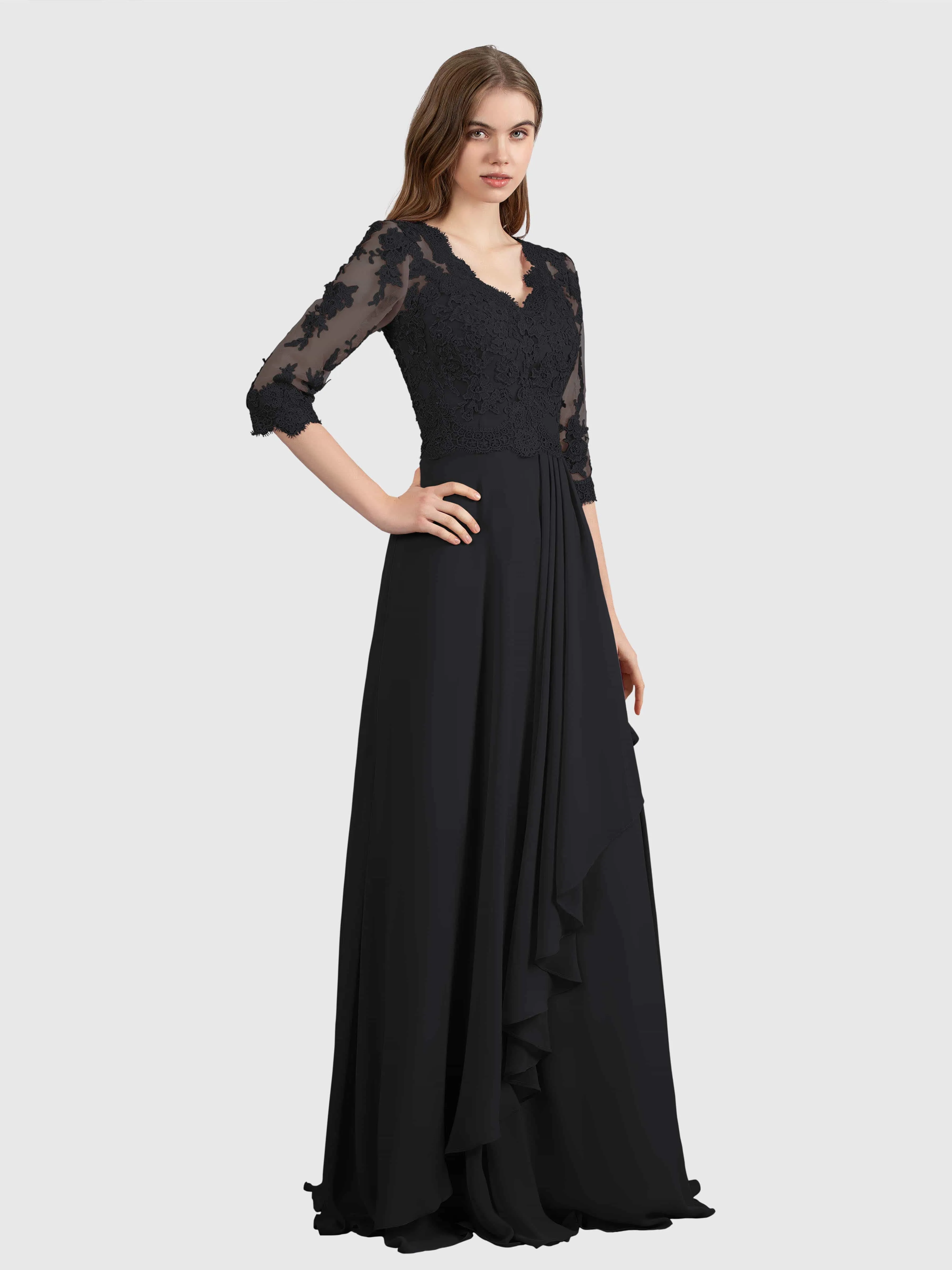 Aria Graceful Pleats Beading Lace Mother of the Bride Dresses