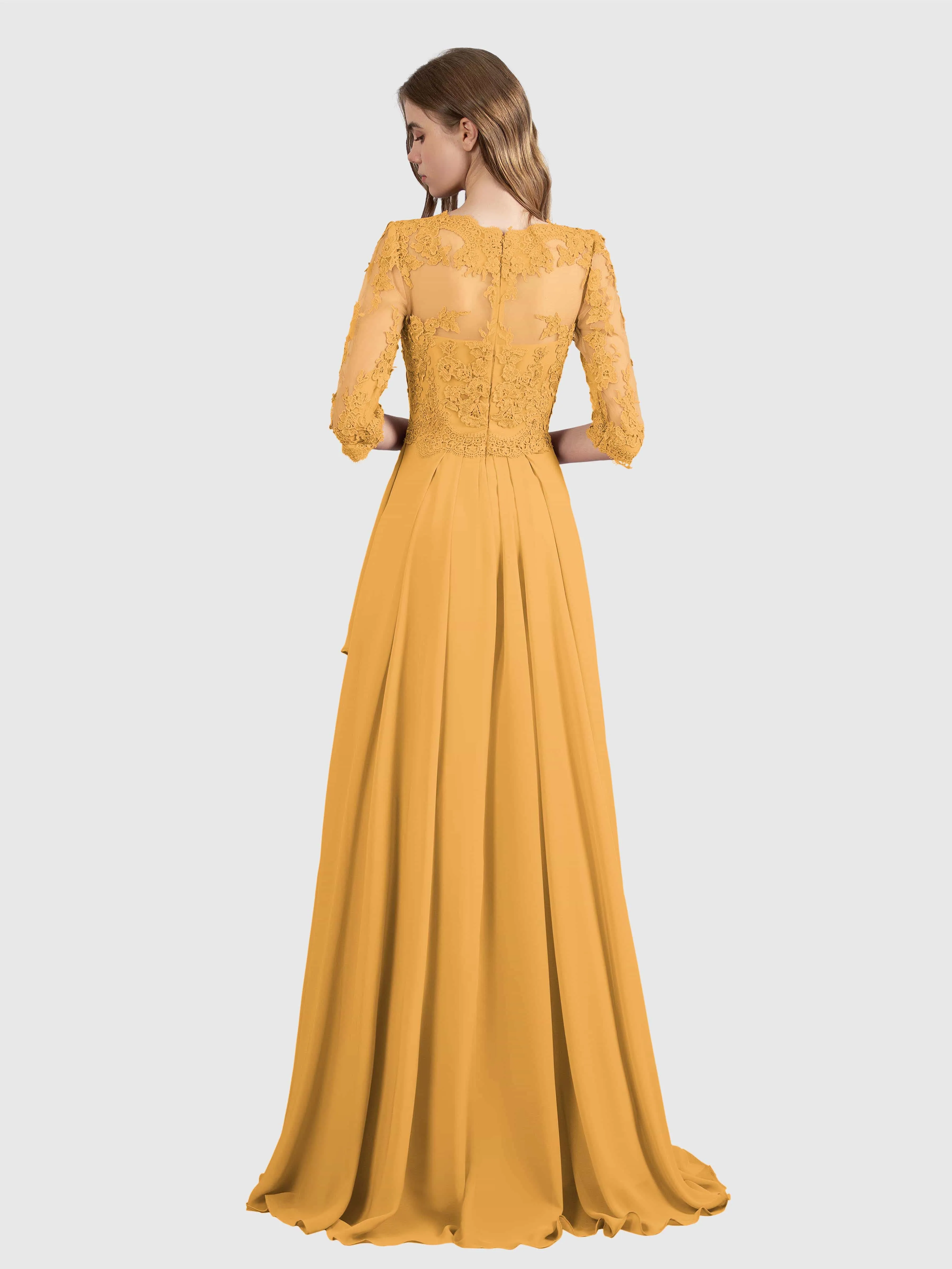 Aria Graceful Pleats Beading Lace Mother of the Bride Dresses