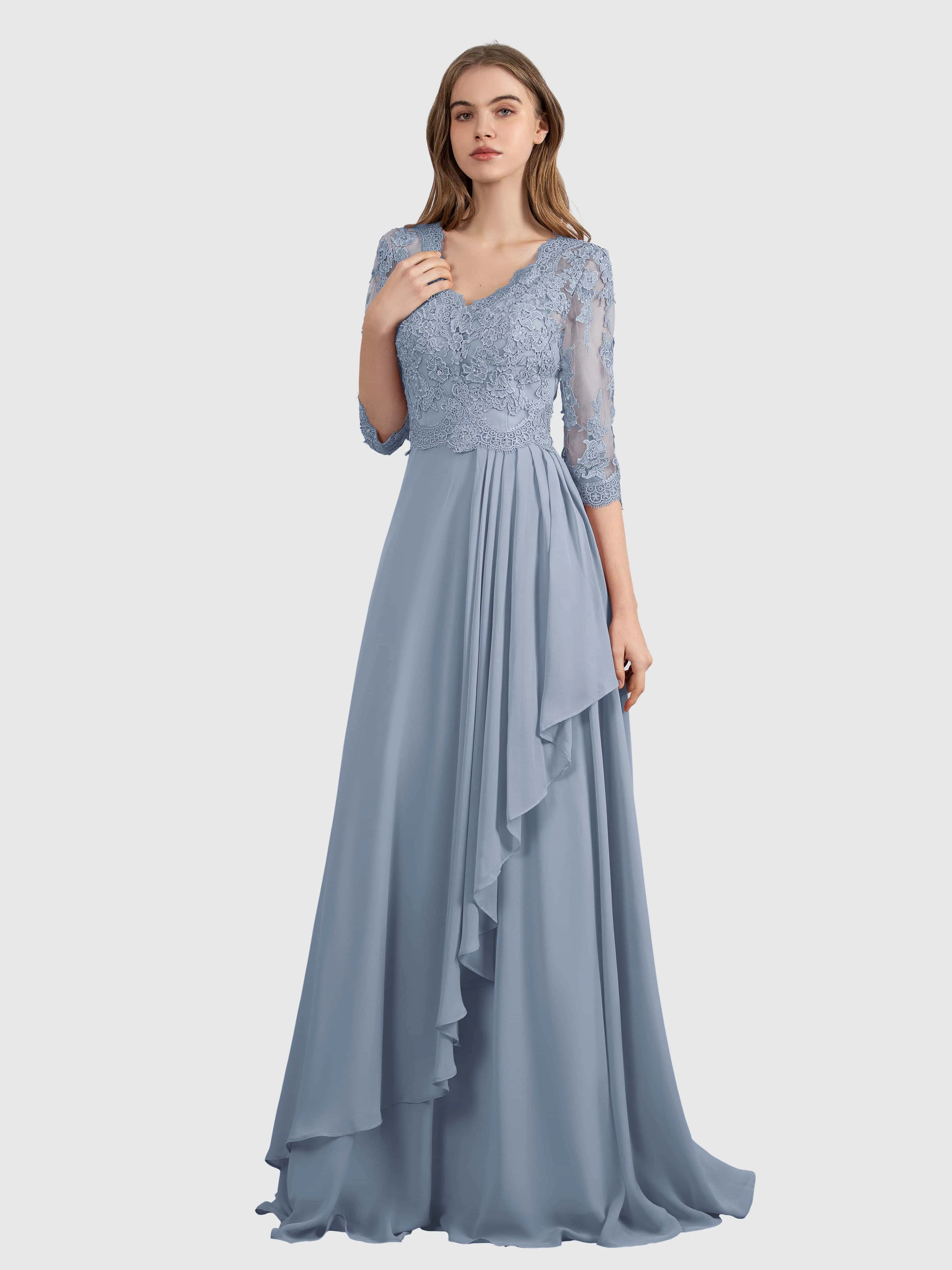 Aria Graceful Pleats Beading Lace Mother of the Bride Dresses