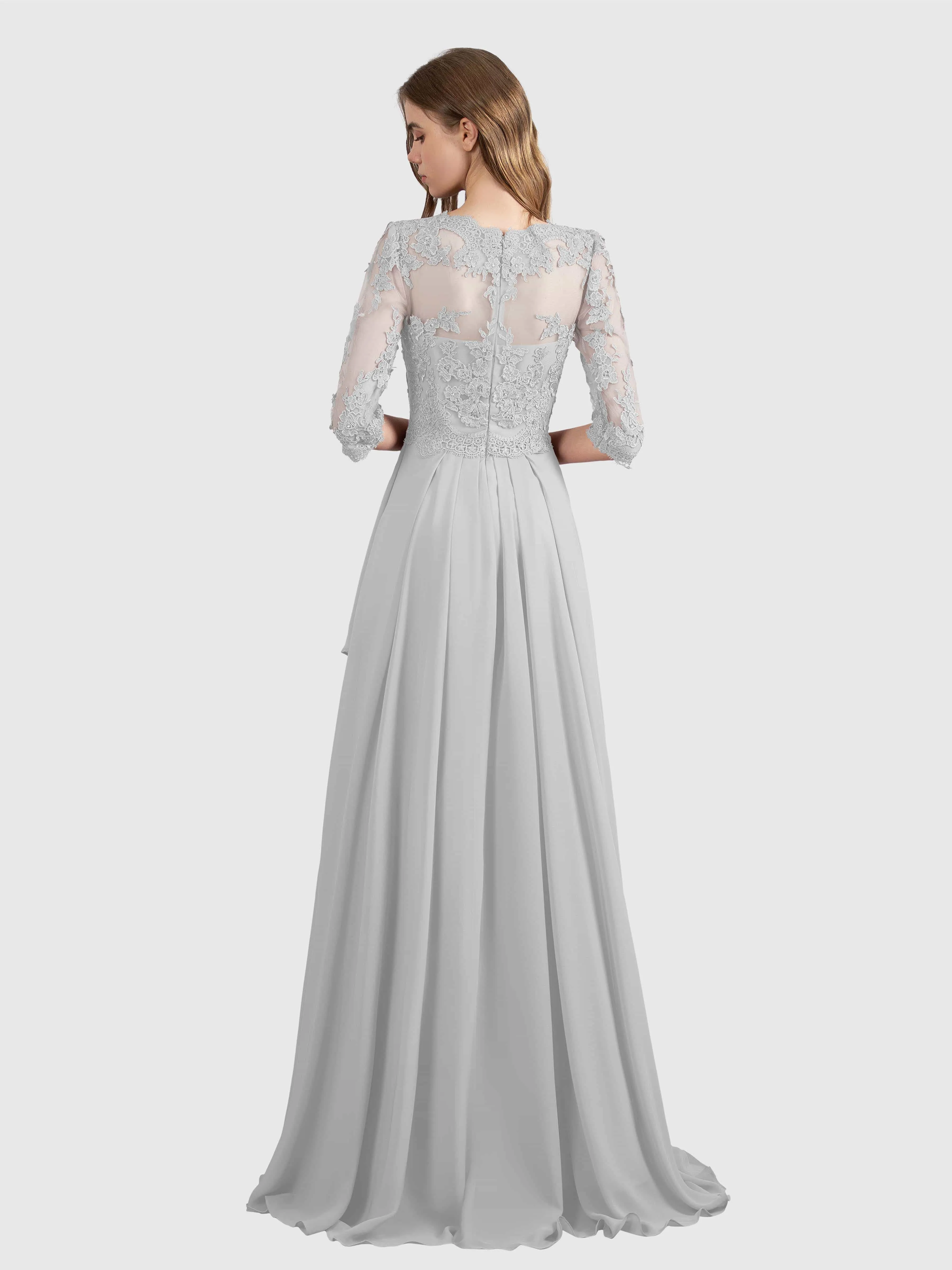 Aria Graceful Pleats Beading Lace Mother of the Bride Dresses