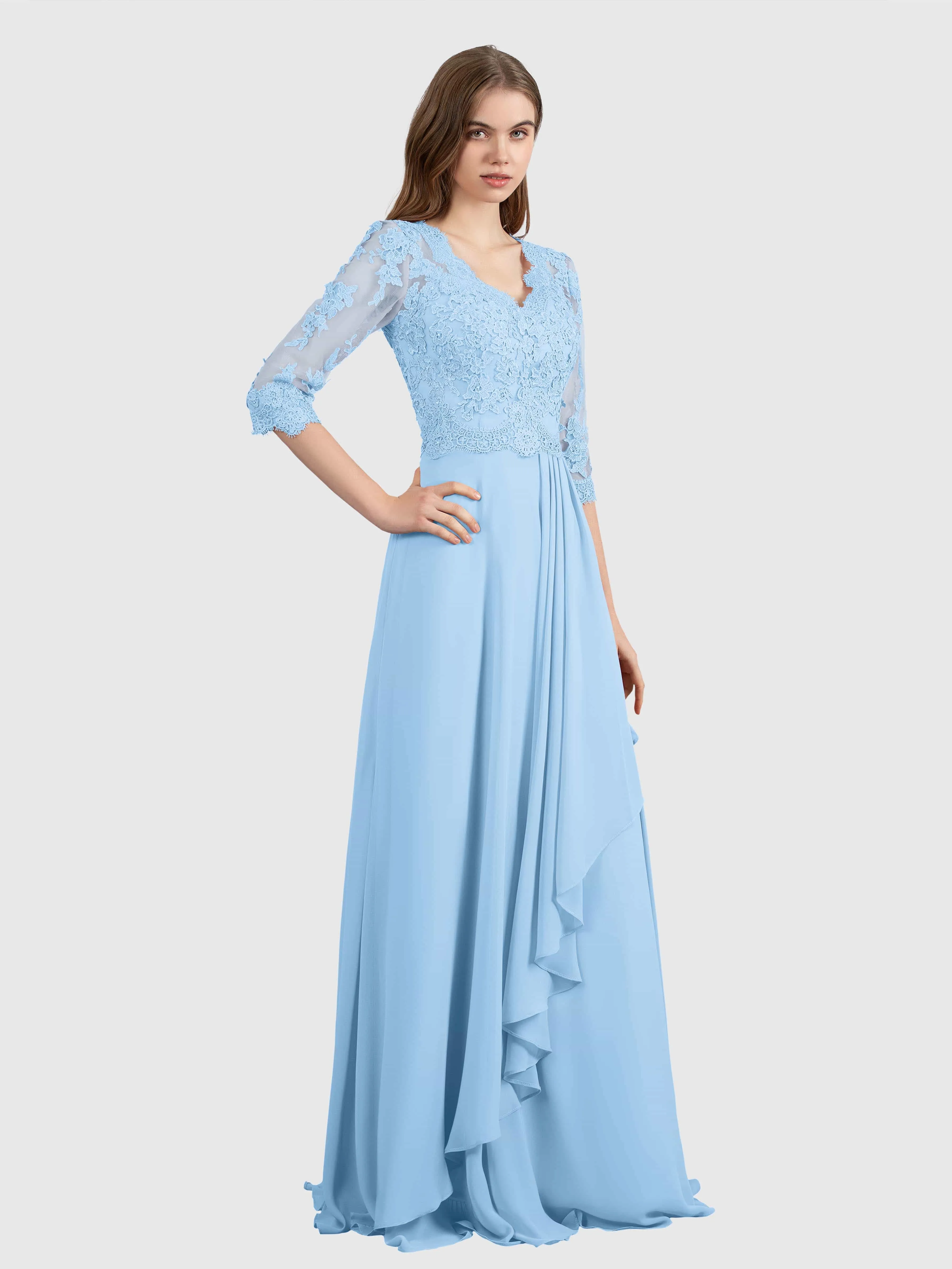 Aria Graceful Pleats Beading Lace Mother of the Bride Dresses