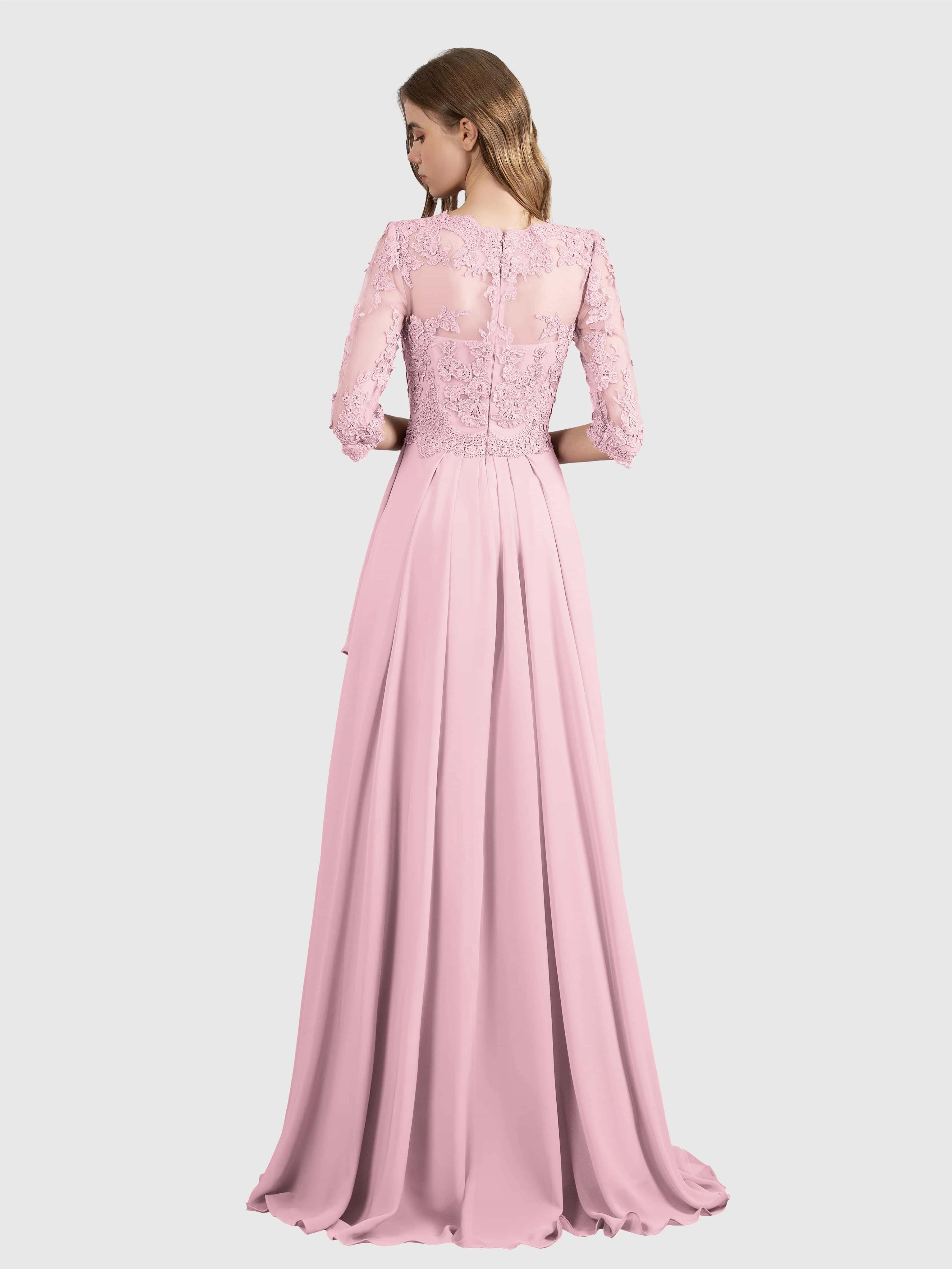 Aria Graceful Pleats Beading Lace Mother of the Bride Dresses