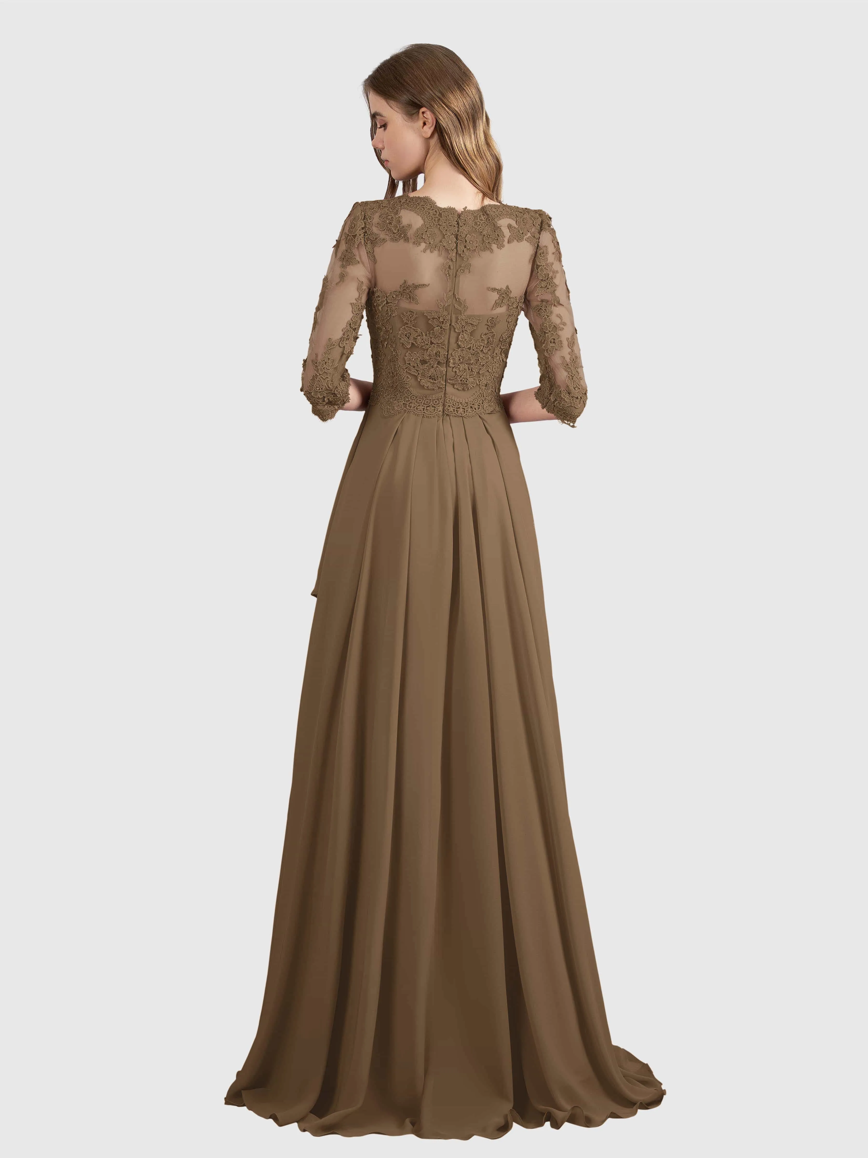 Aria Graceful Pleats Beading Lace Mother of the Bride Dresses