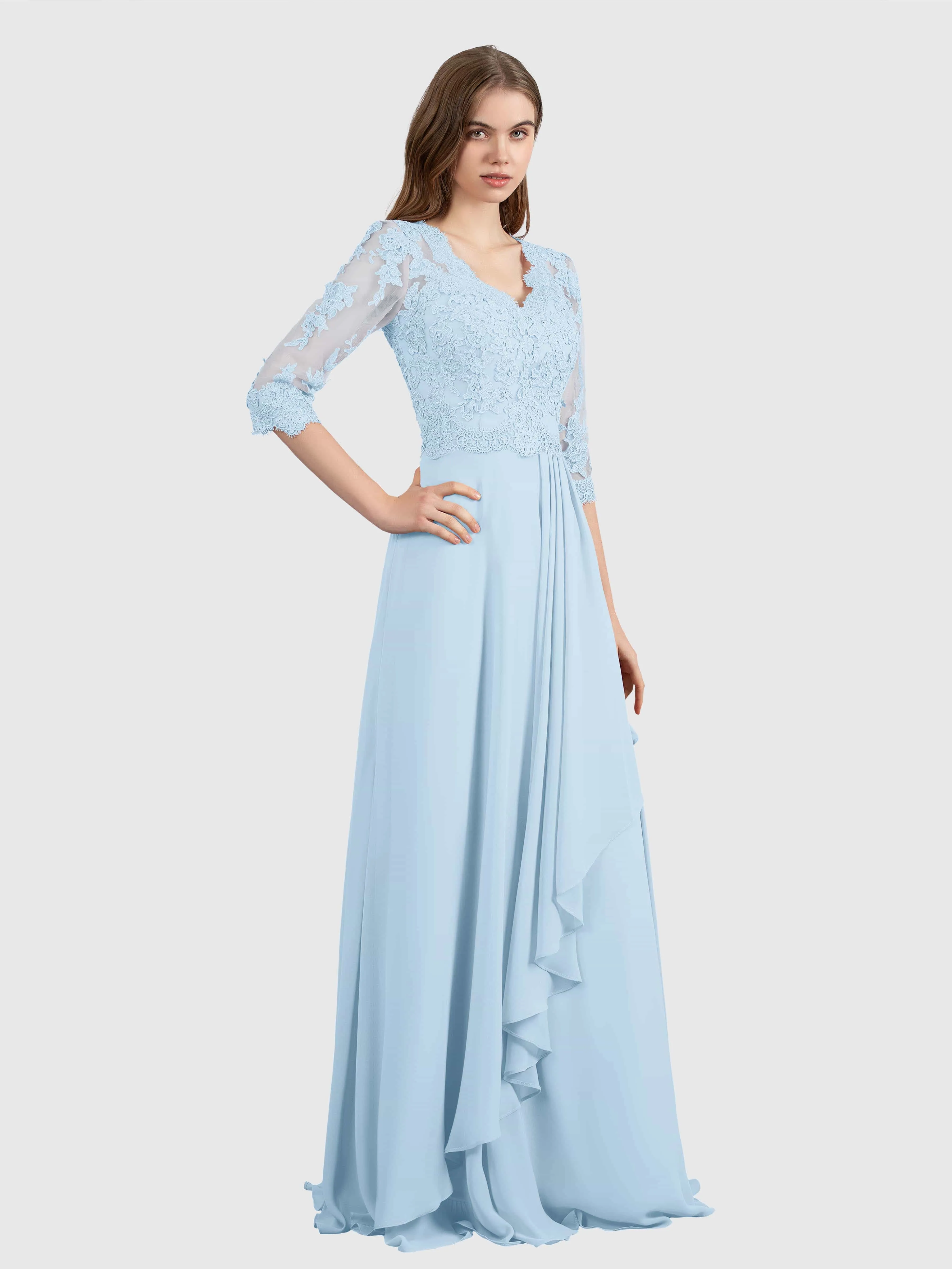 Aria Graceful Pleats Beading Lace Mother of the Bride Dresses