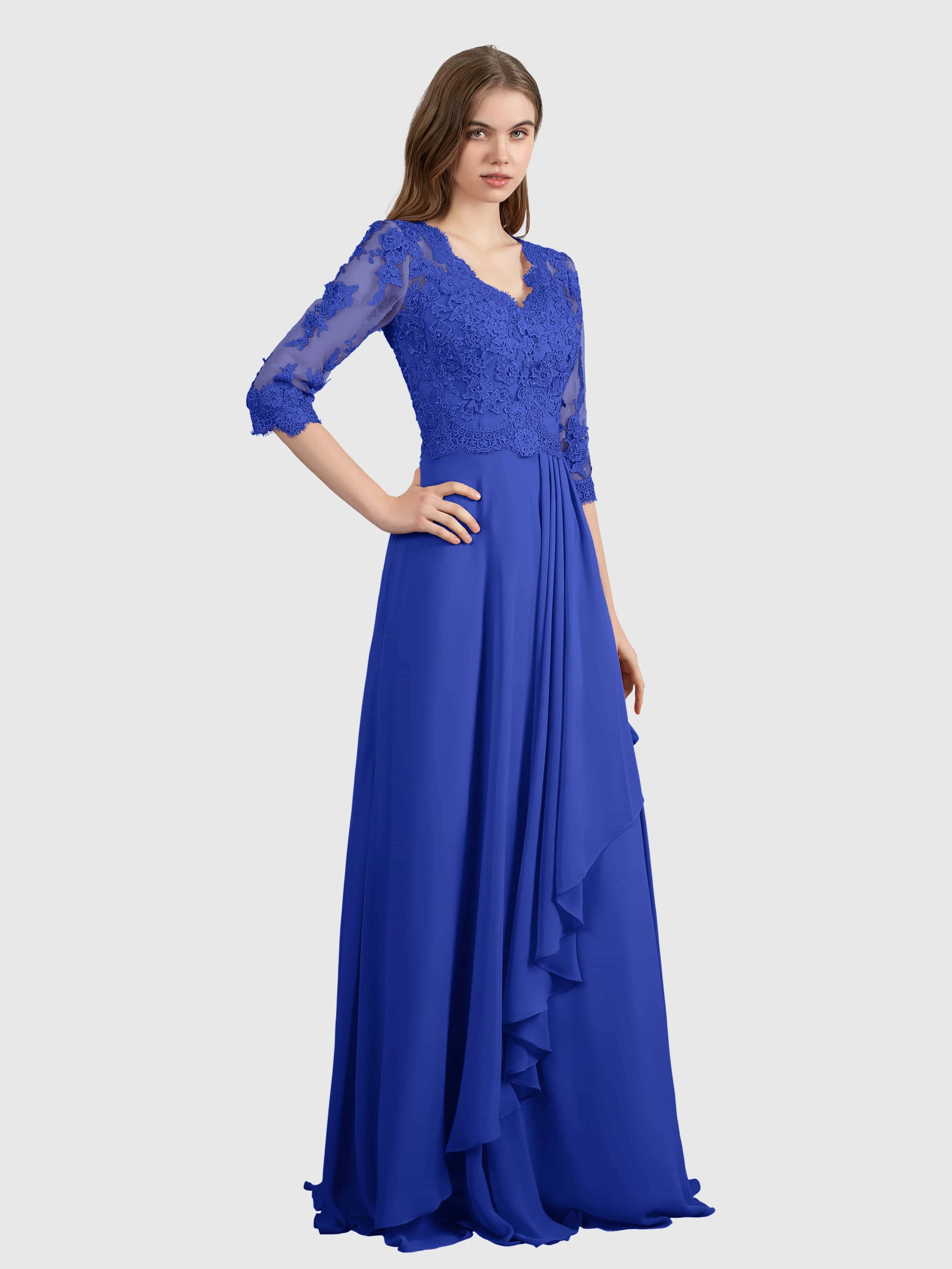 Aria Graceful Pleats Beading Lace Mother of the Bride Dresses