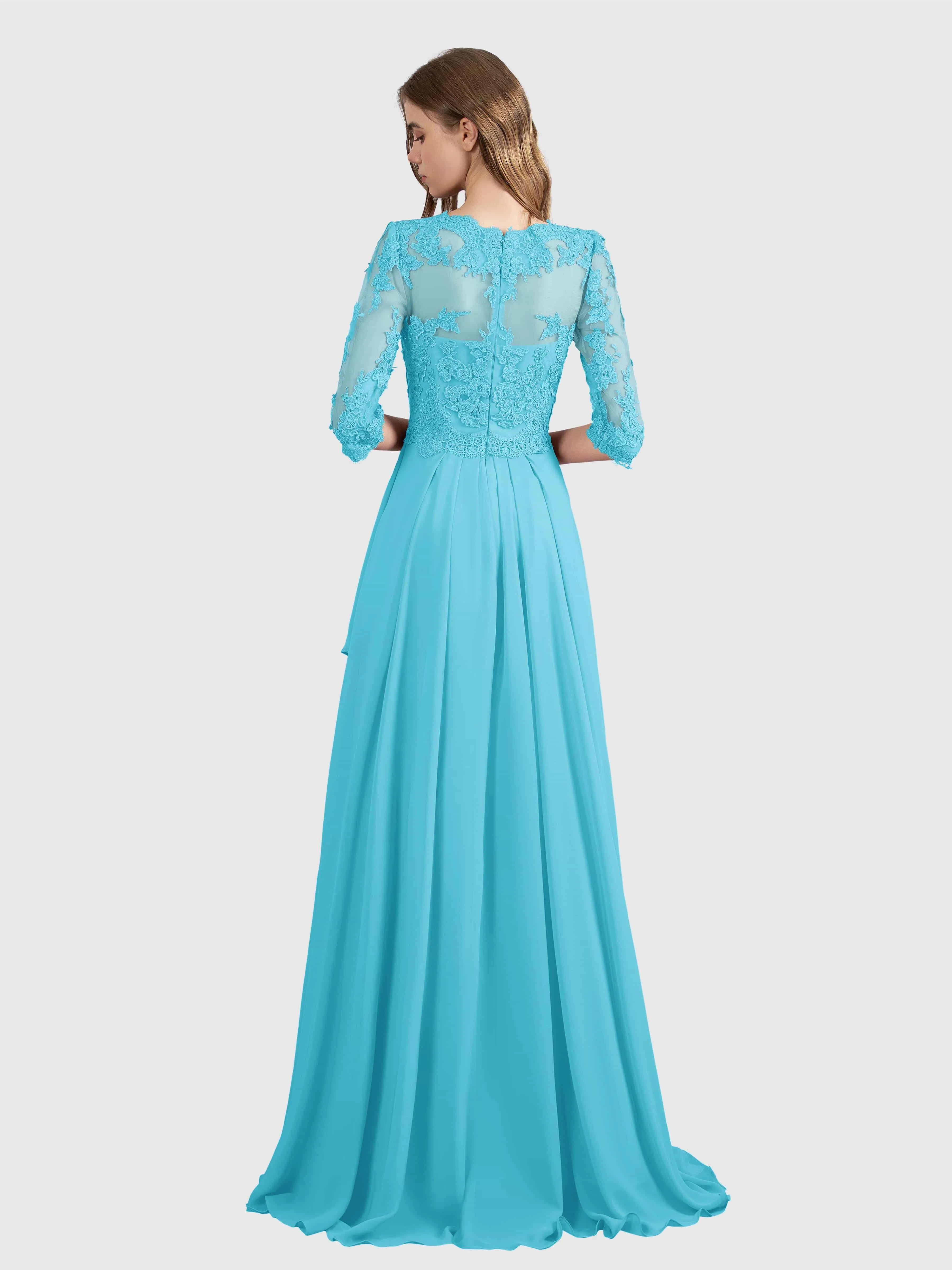 Aria Graceful Pleats Beading Lace Mother of the Bride Dresses