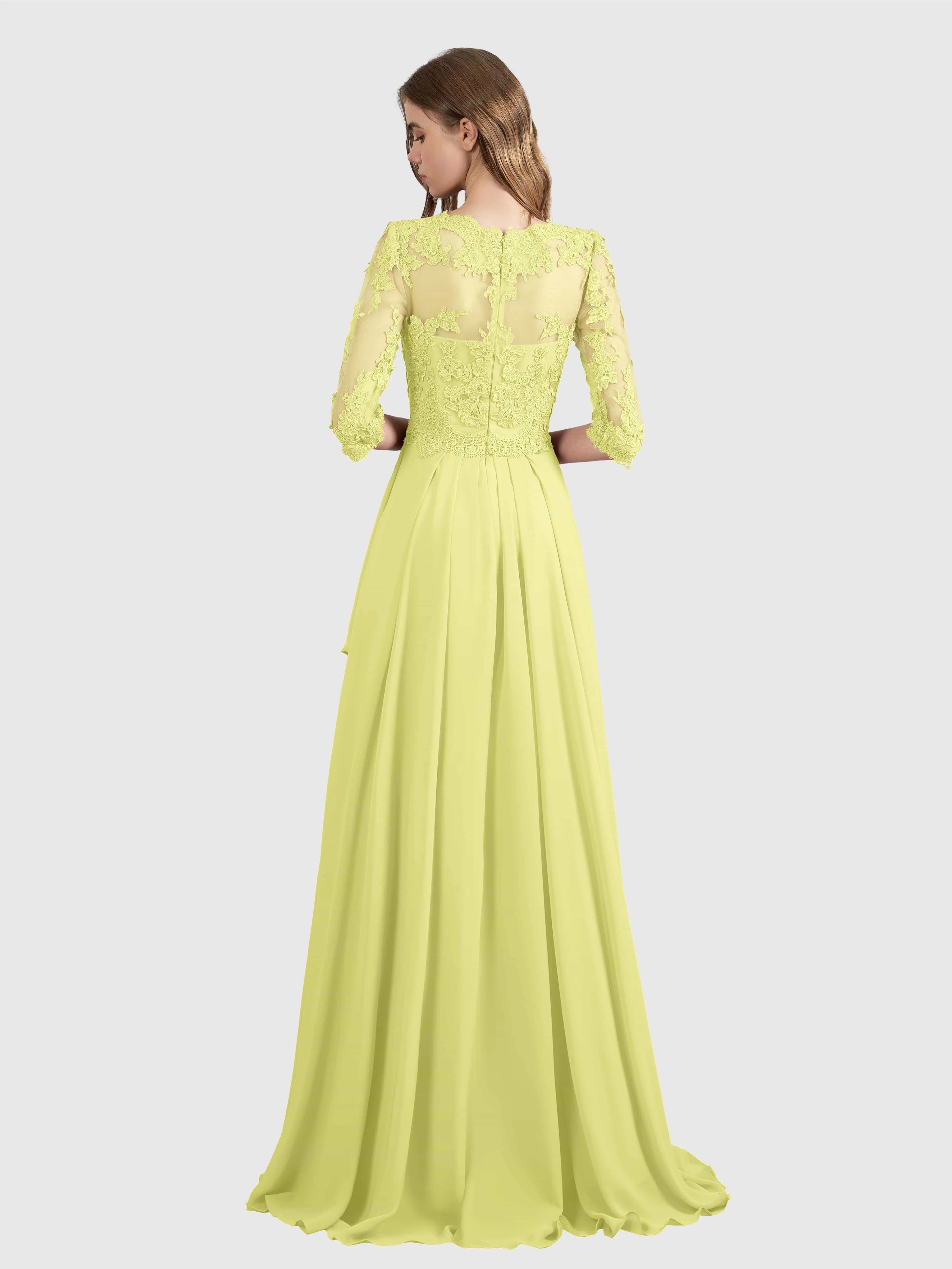 Aria Graceful Pleats Beading Lace Mother of the Bride Dresses