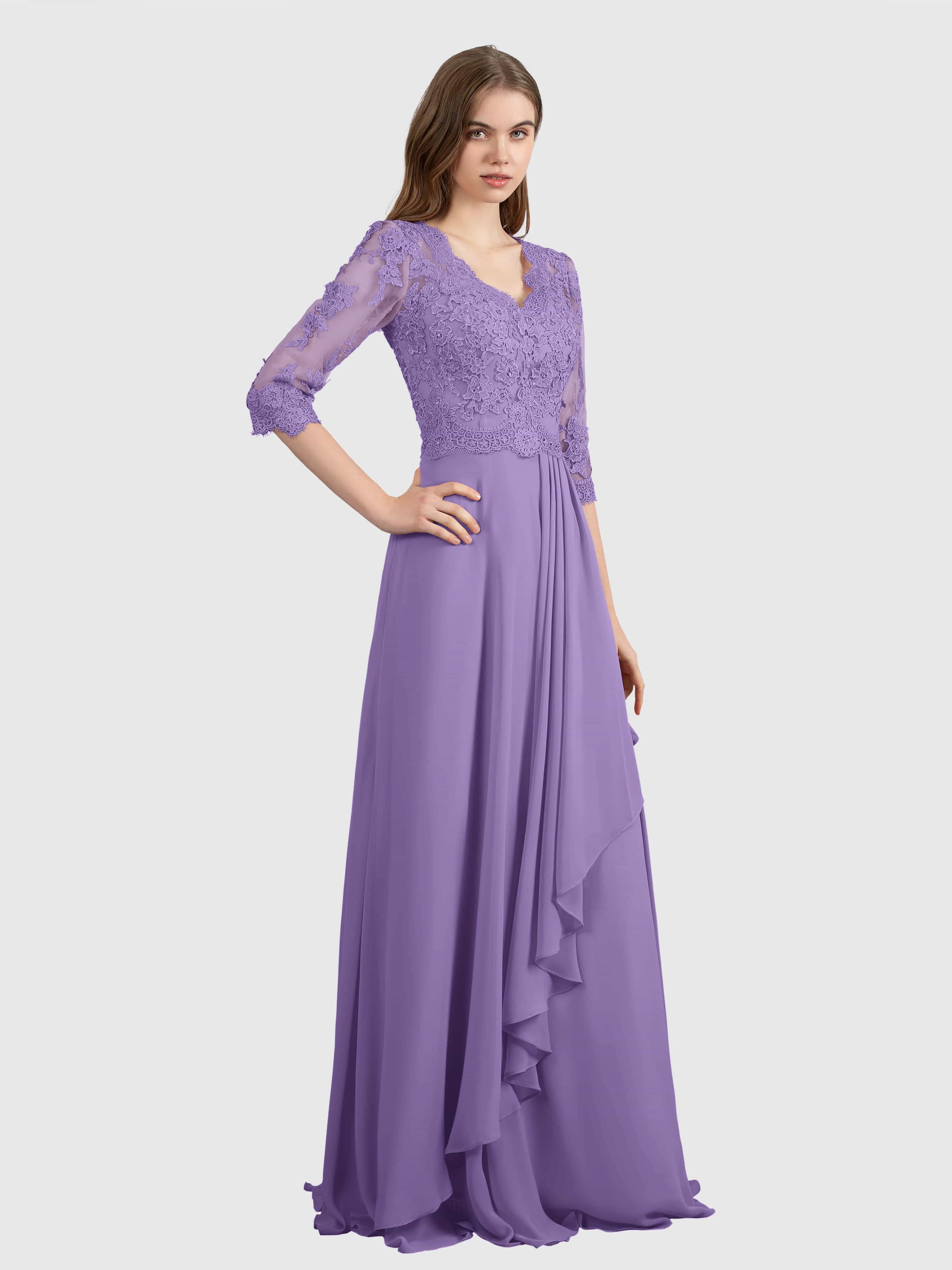 Aria Graceful Pleats Beading Lace Mother of the Bride Dresses