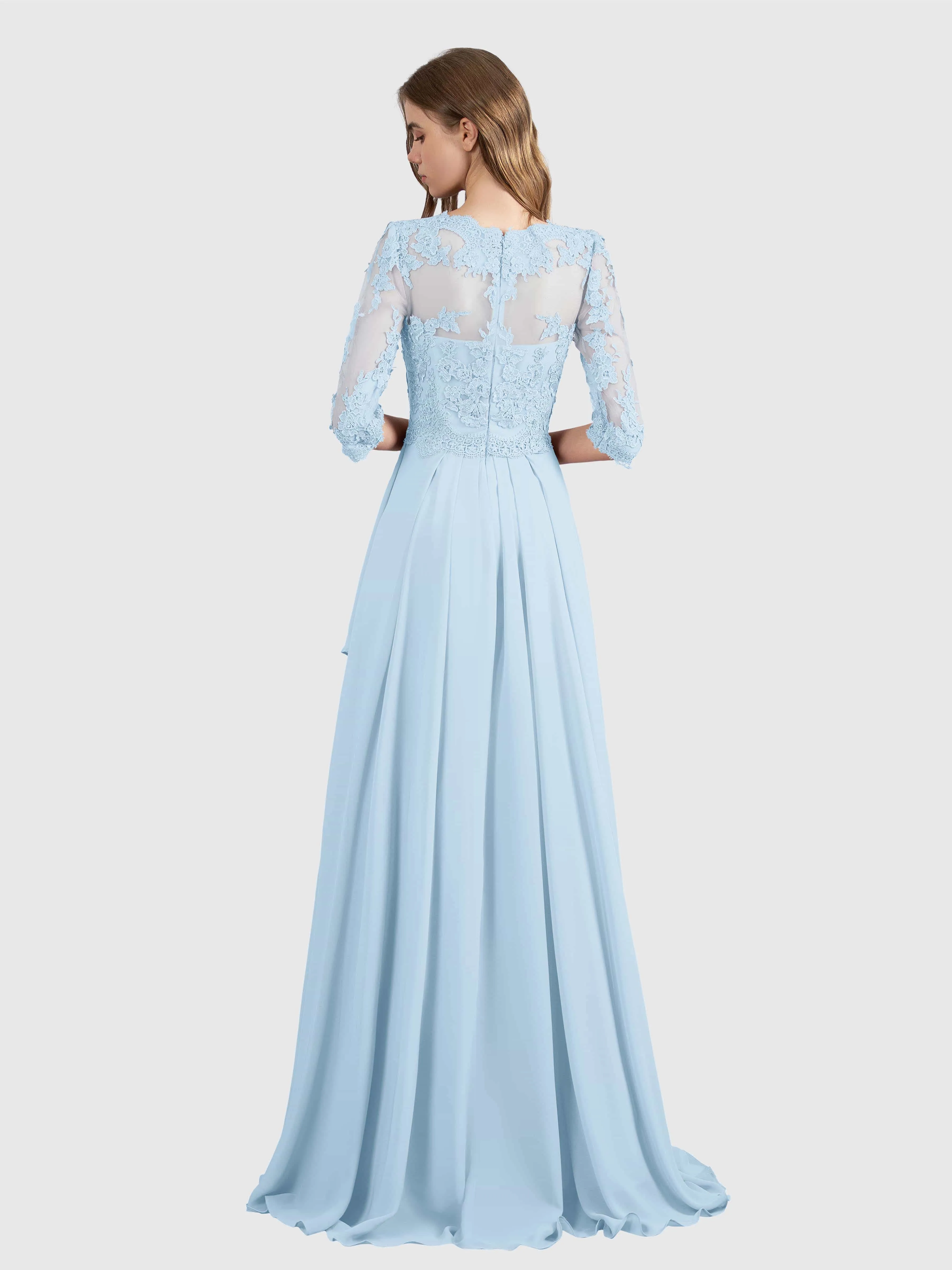 Aria Graceful Pleats Beading Lace Mother of the Bride Dresses