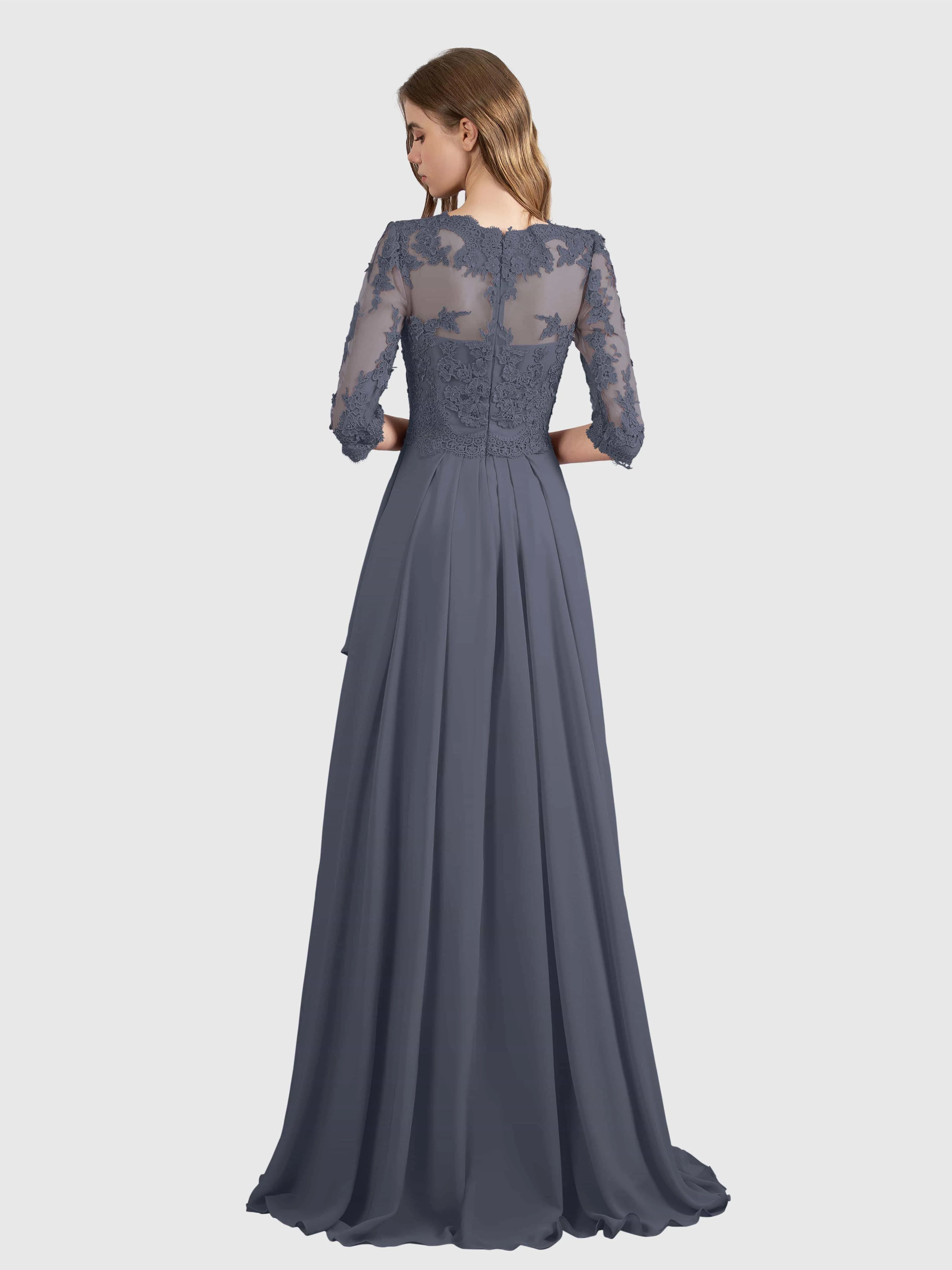 Aria Graceful Pleats Beading Lace Mother of the Bride Dresses