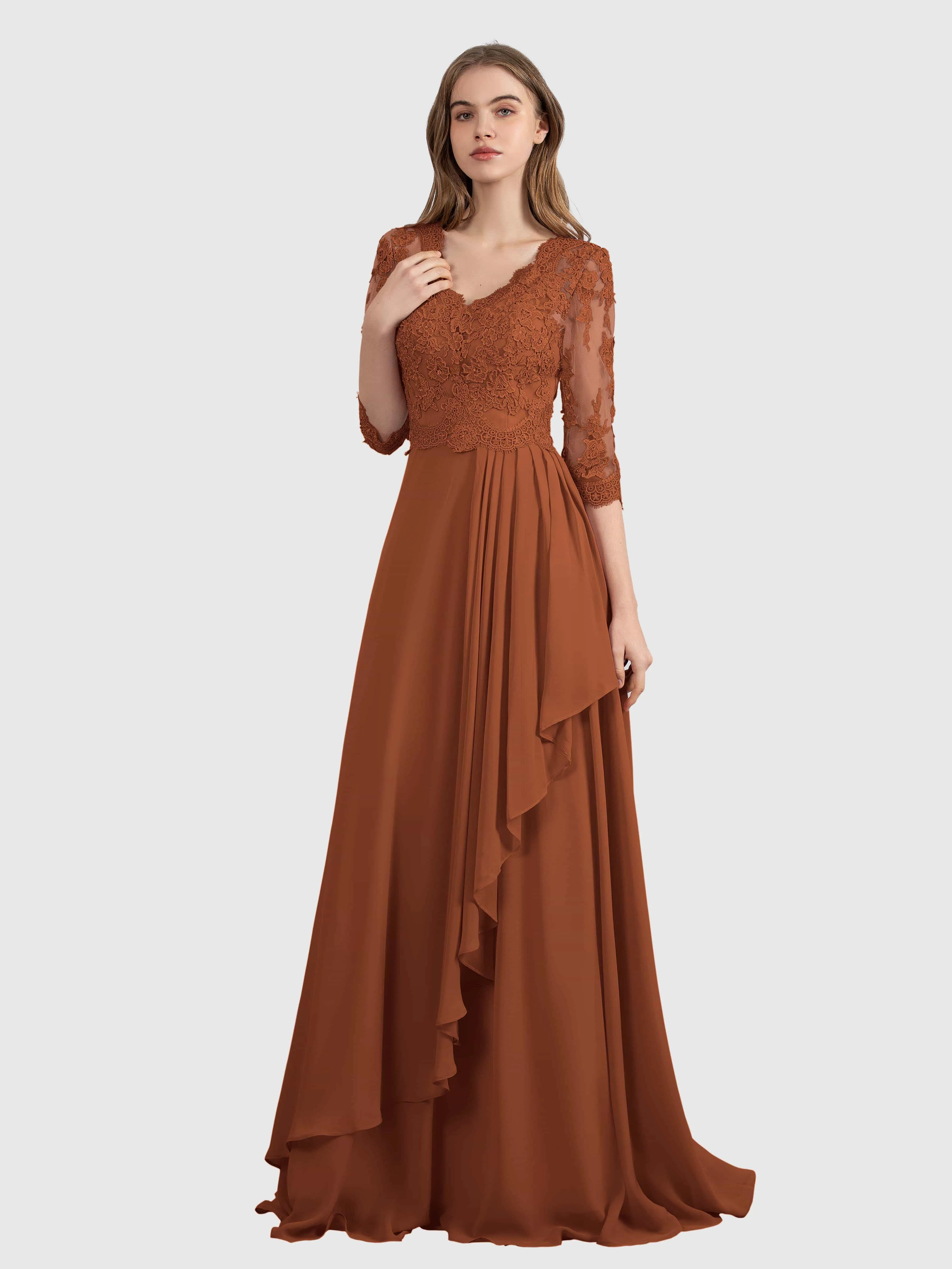 Aria Graceful Pleats Beading Lace Mother of the Bride Dresses