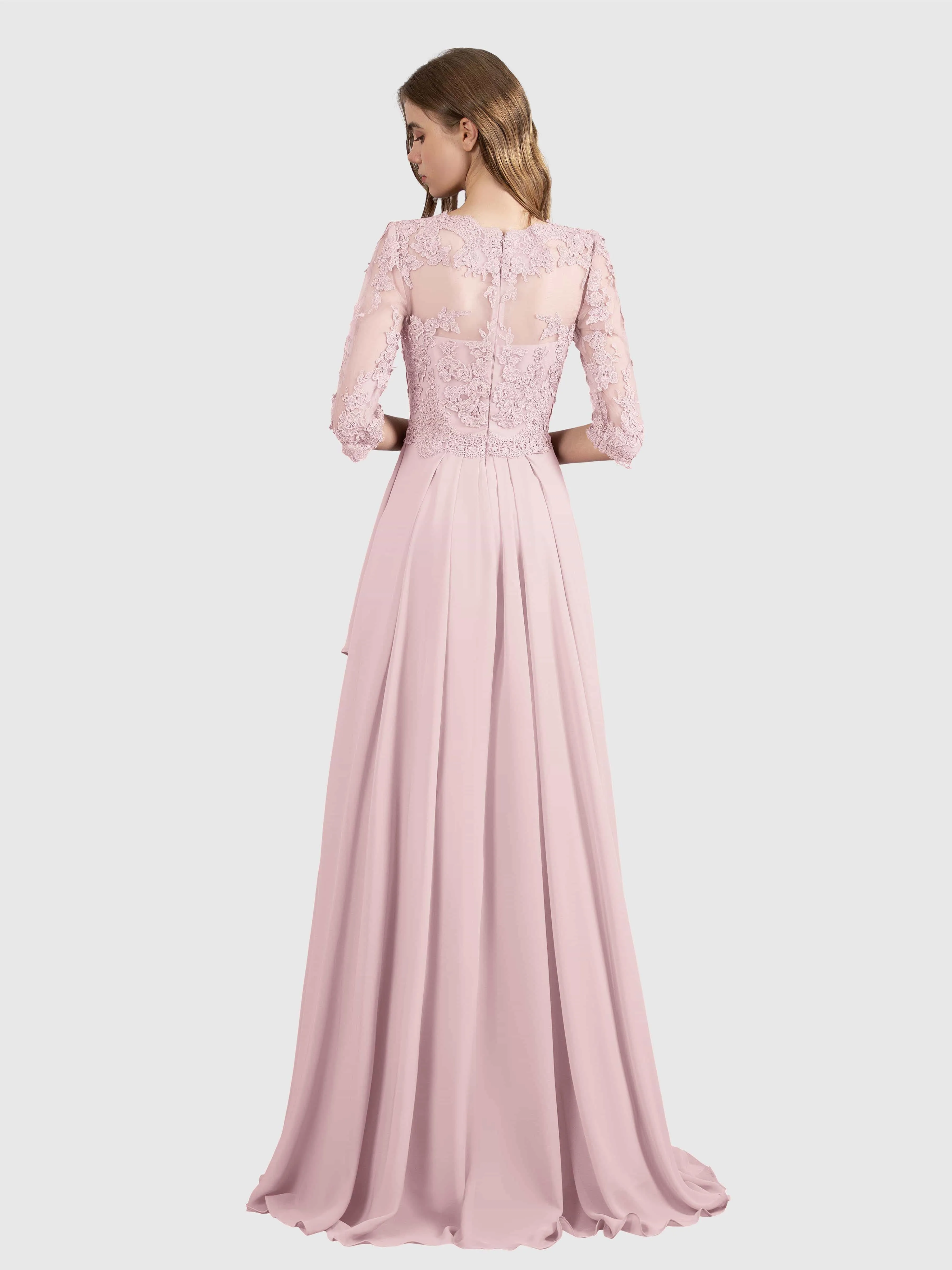 Aria Graceful Pleats Beading Lace Mother of the Bride Dresses