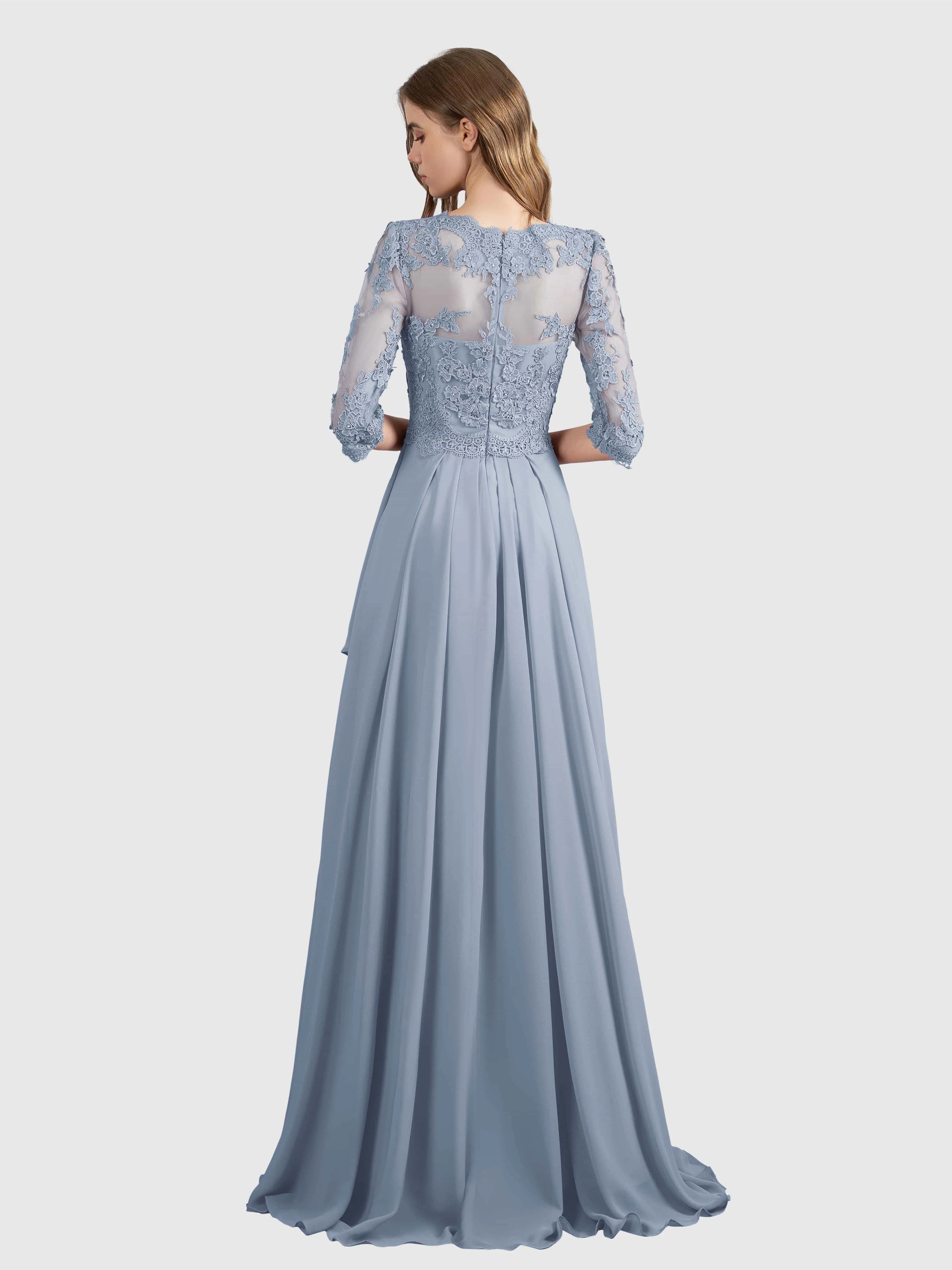 Aria Graceful Pleats Beading Lace Mother of the Bride Dresses