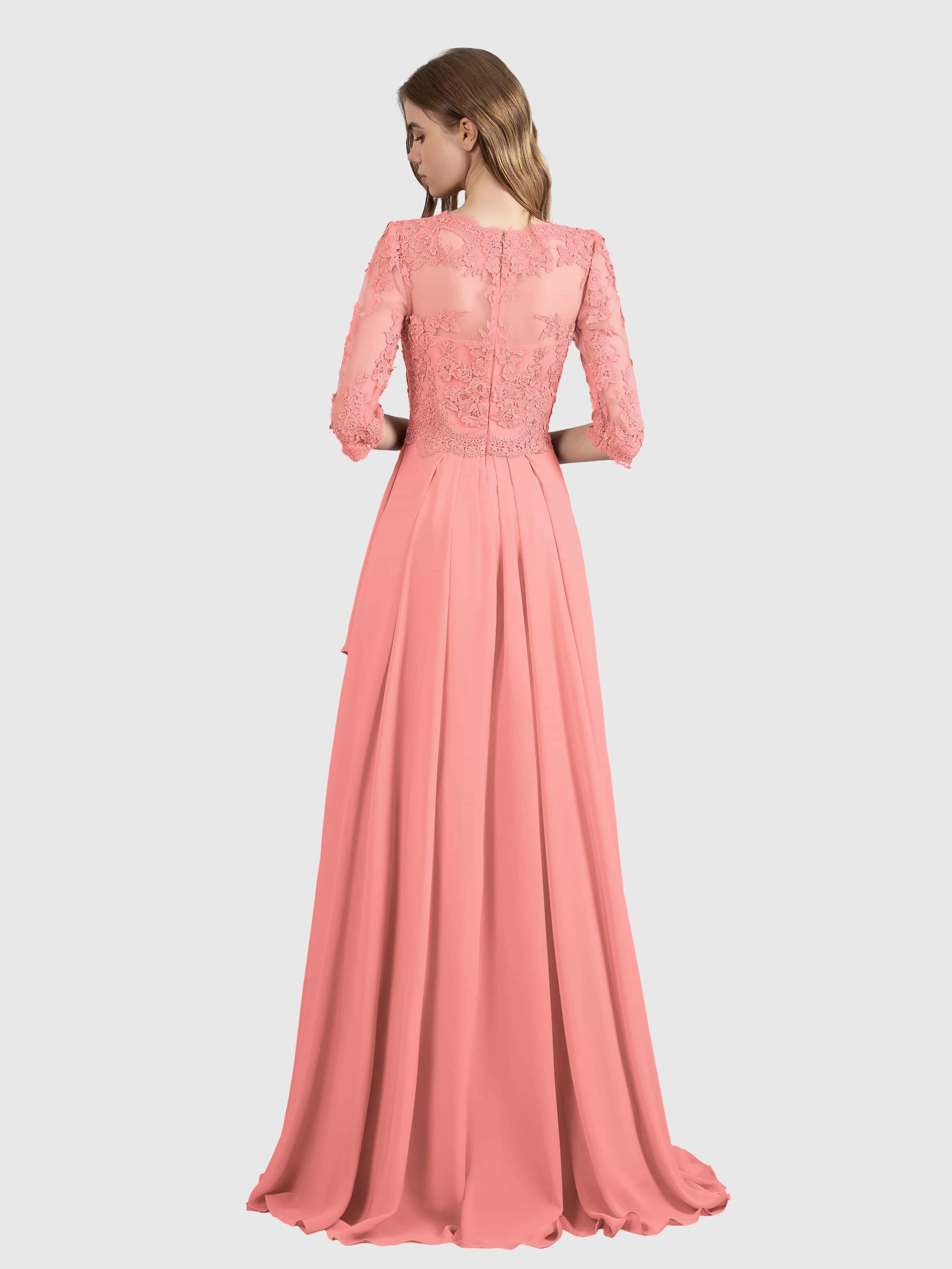 Aria Graceful Pleats Beading Lace Mother of the Bride Dresses
