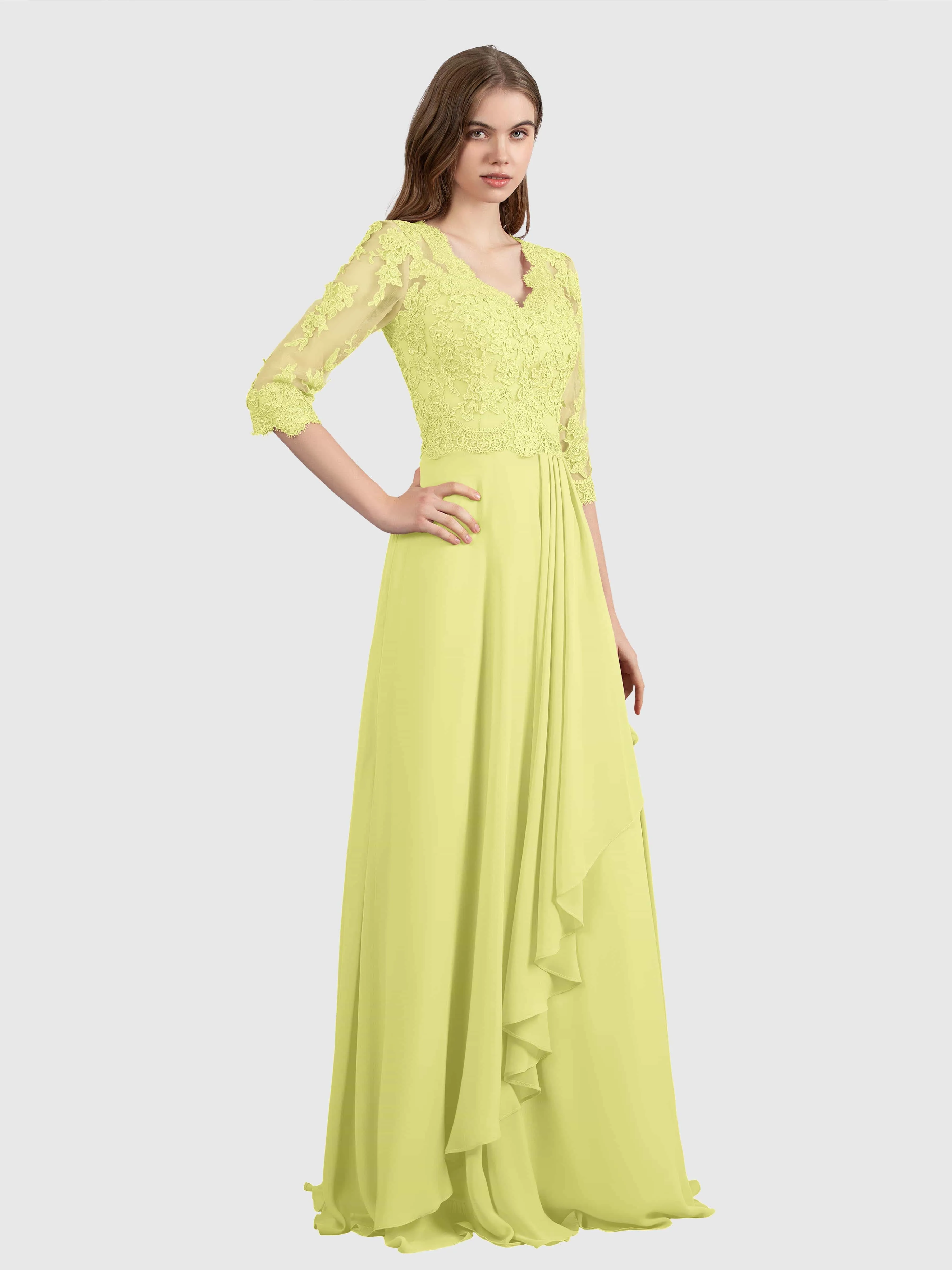 Aria Graceful Pleats Beading Lace Mother of the Bride Dresses
