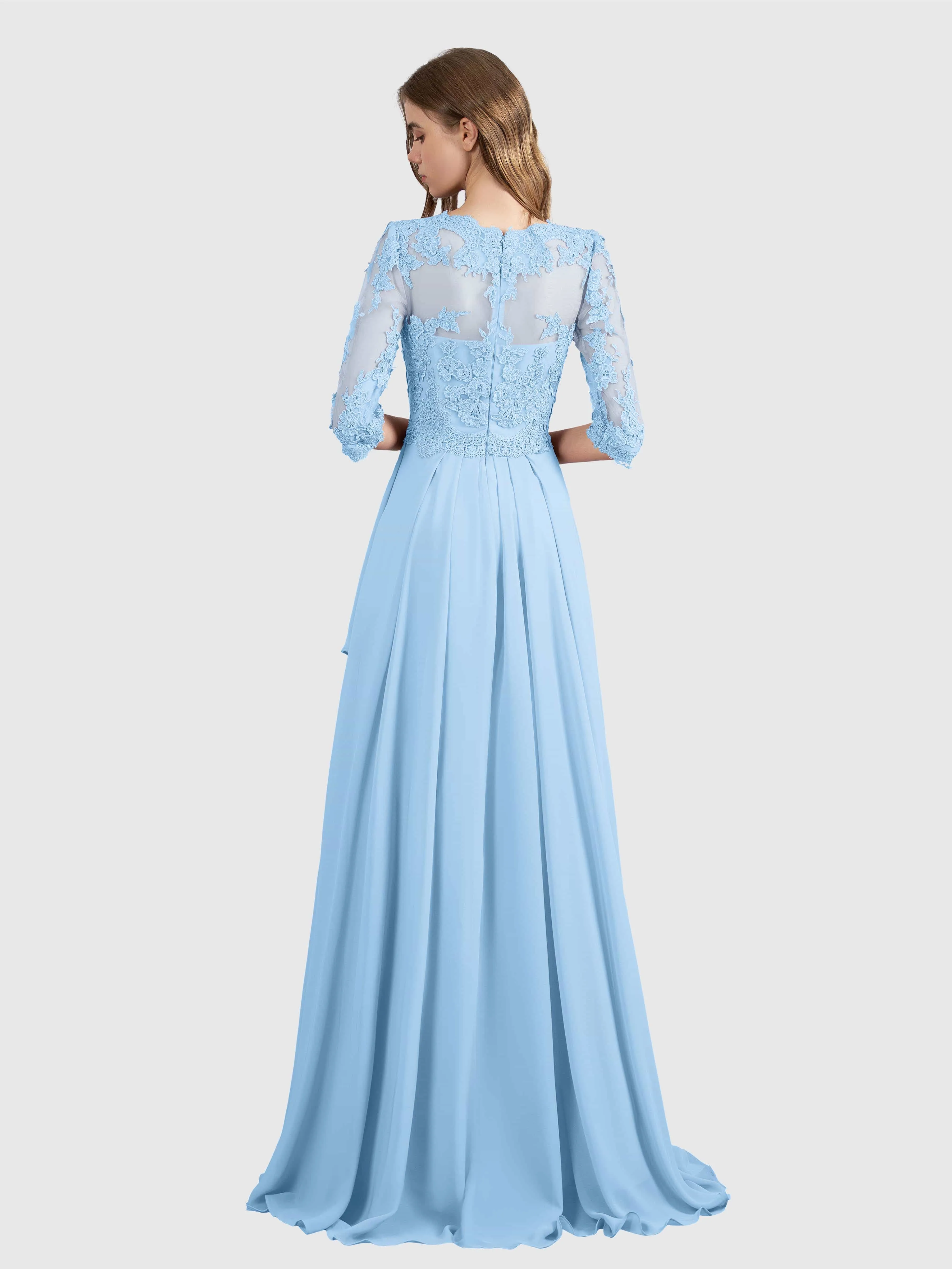 Aria Graceful Pleats Beading Lace Mother of the Bride Dresses