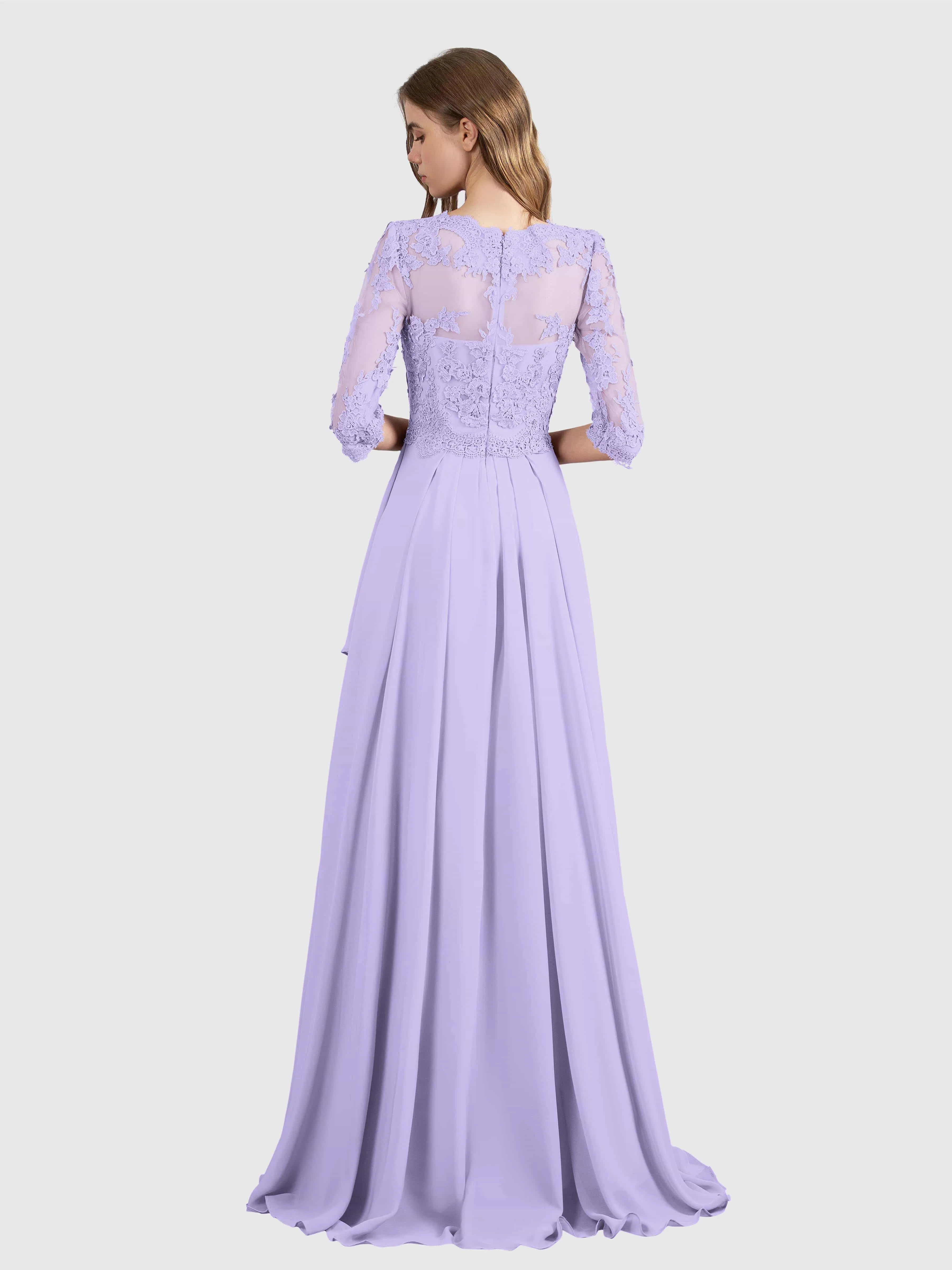 Aria Graceful Pleats Beading Lace Mother of the Bride Dresses