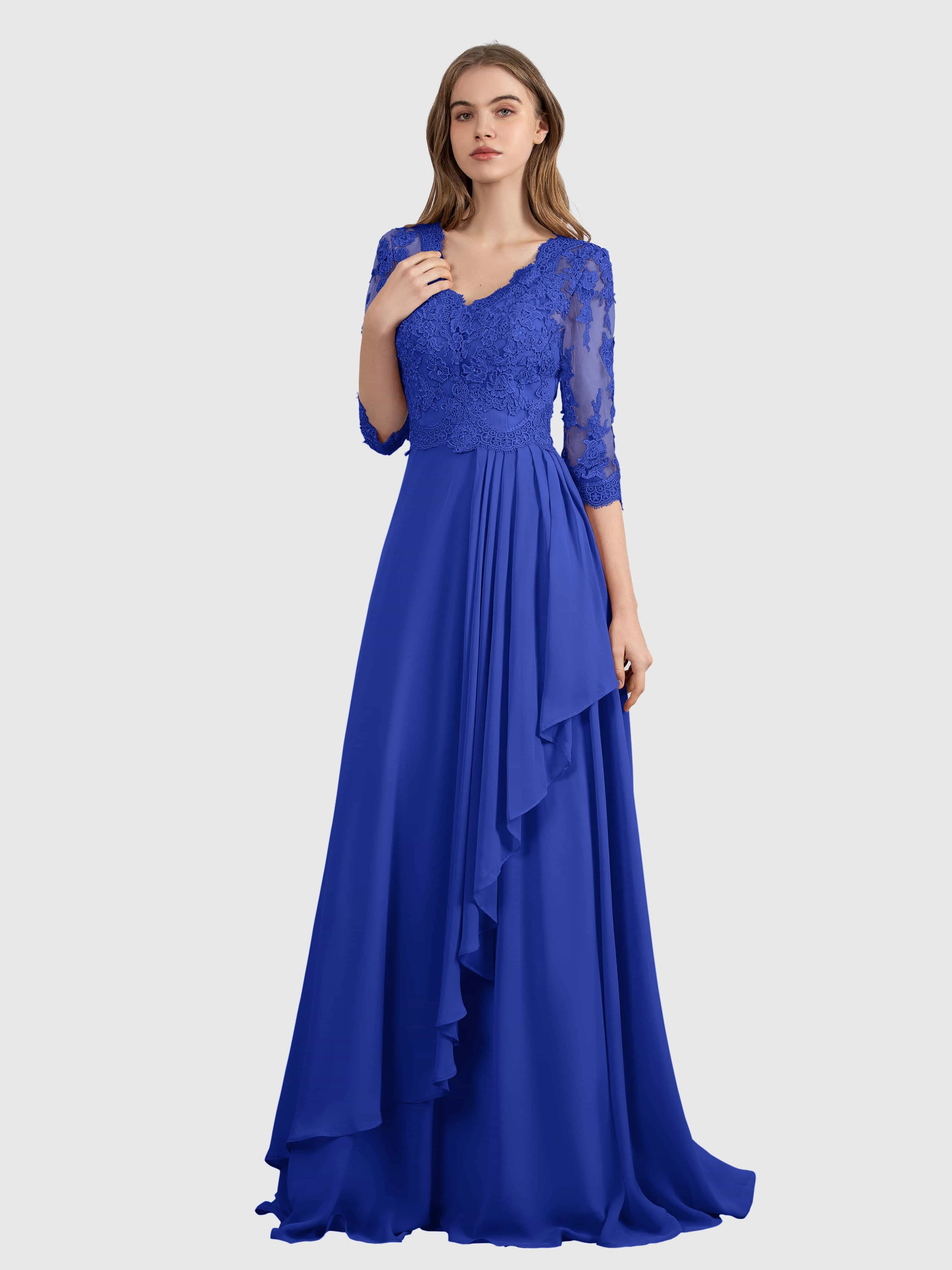Aria Graceful Pleats Beading Lace Mother of the Bride Dresses