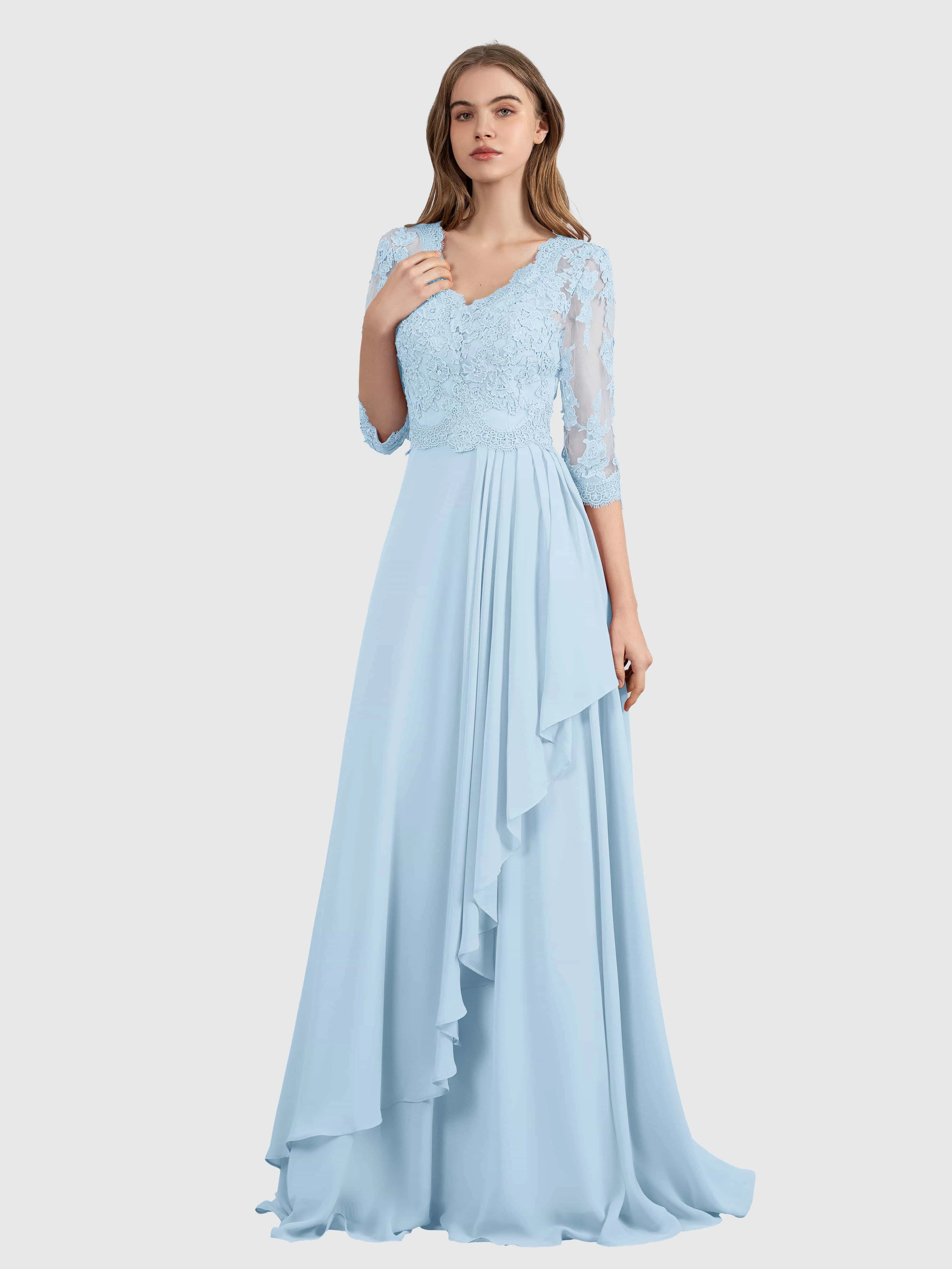 Aria Graceful Pleats Beading Lace Mother of the Bride Dresses
