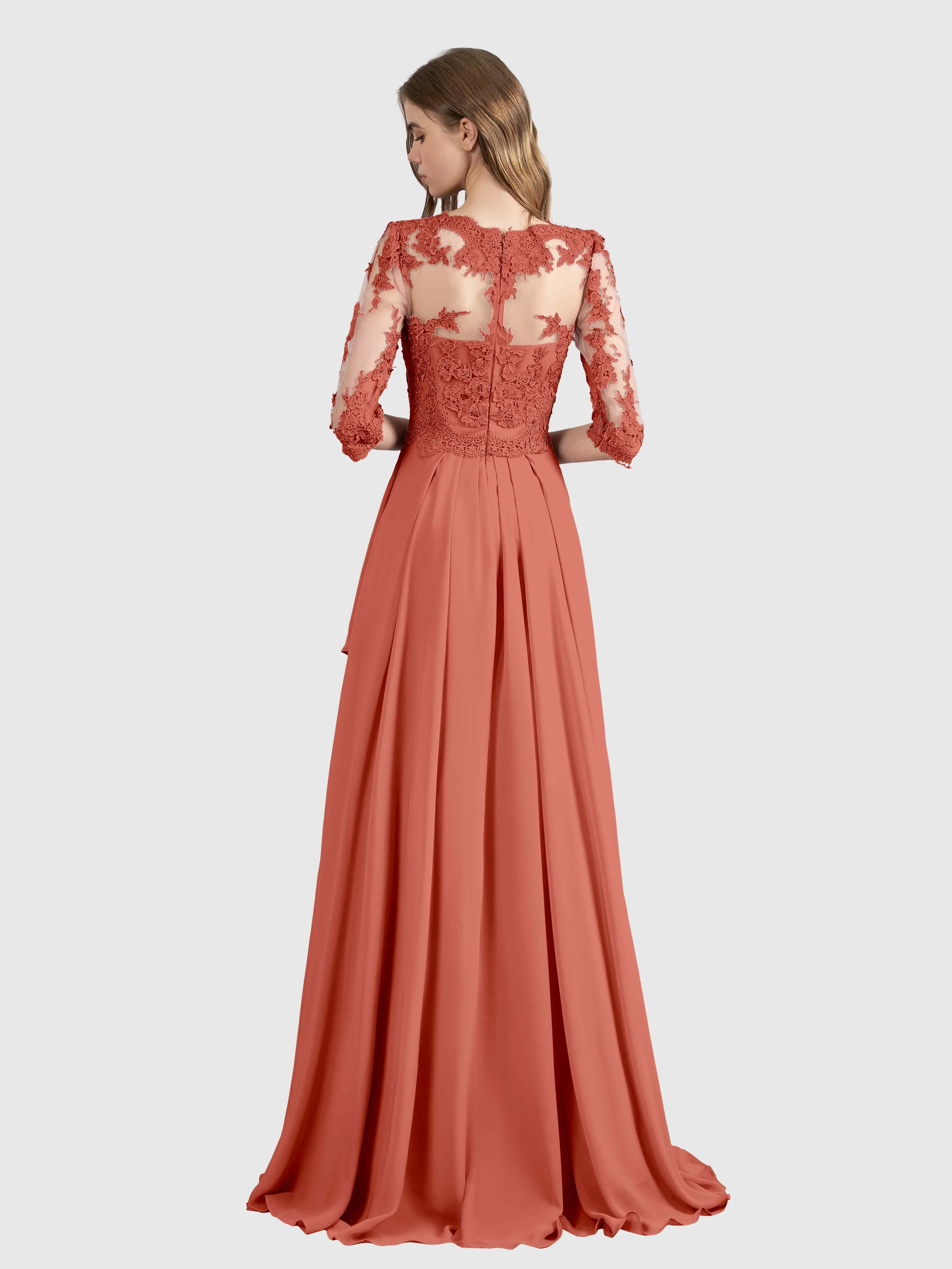 Aria Graceful Pleats Beading Lace Mother of the Bride Dresses
