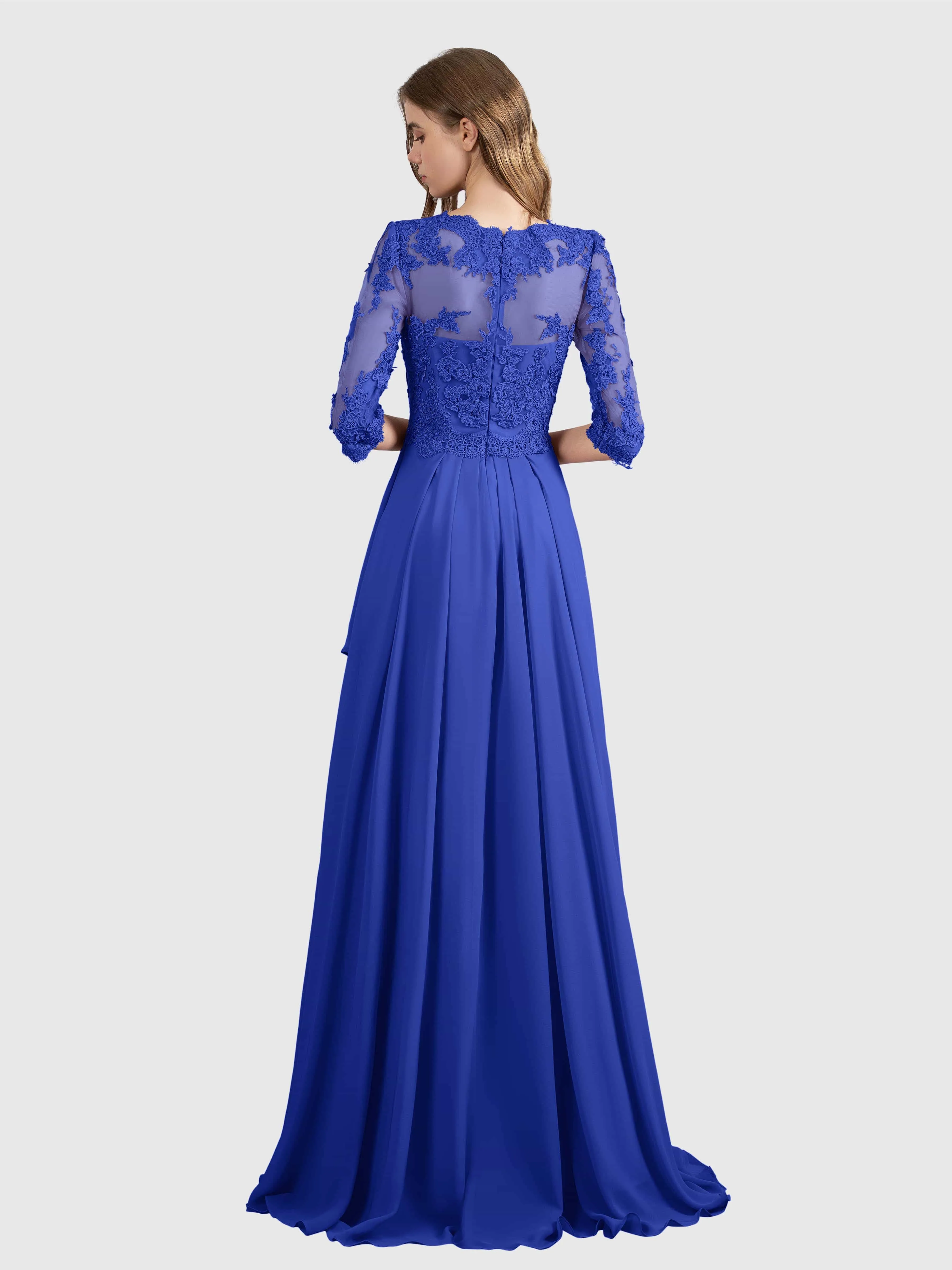 Aria Graceful Pleats Beading Lace Mother of the Bride Dresses