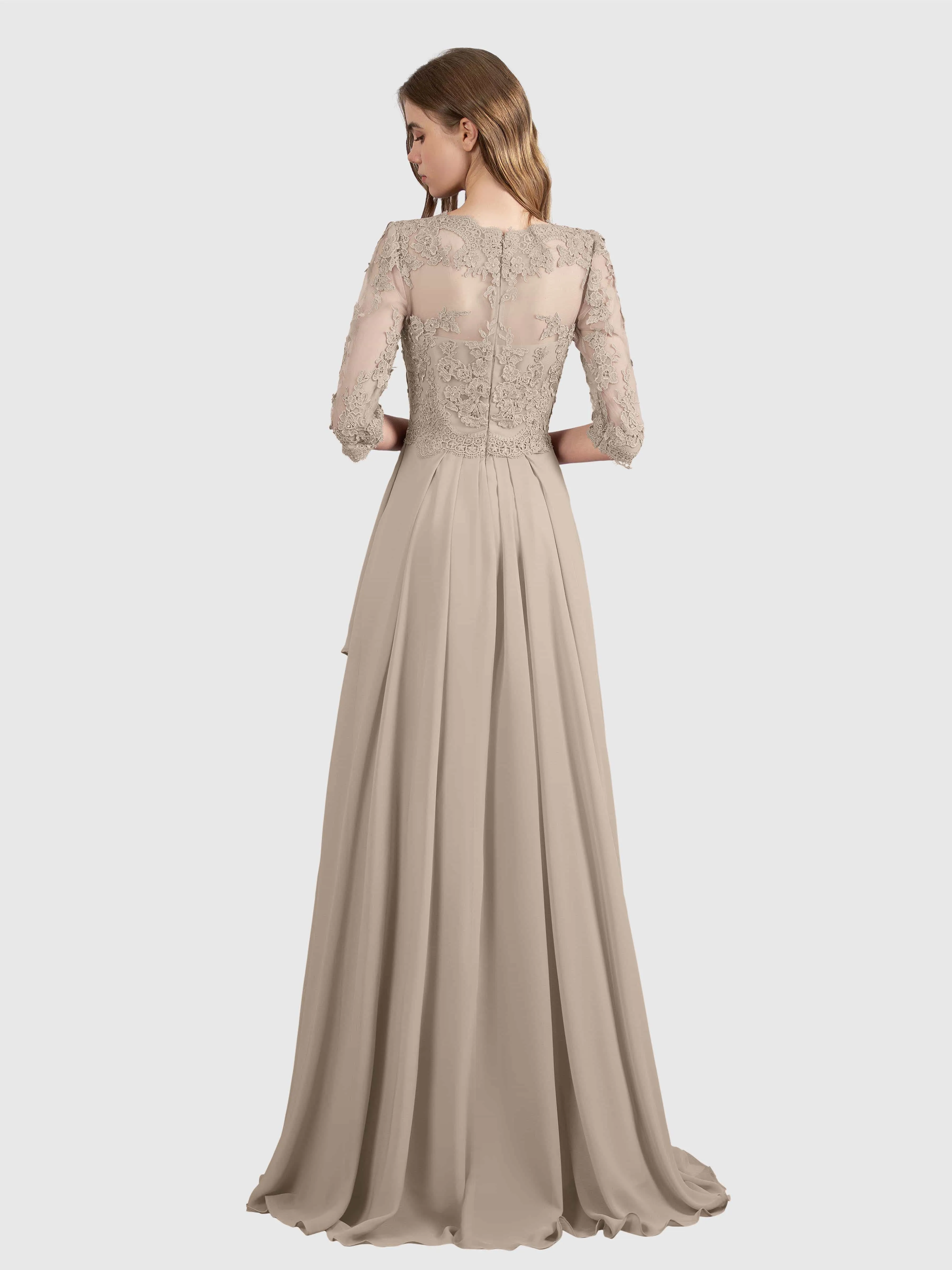 Aria Graceful Pleats Beading Lace Mother of the Bride Dresses