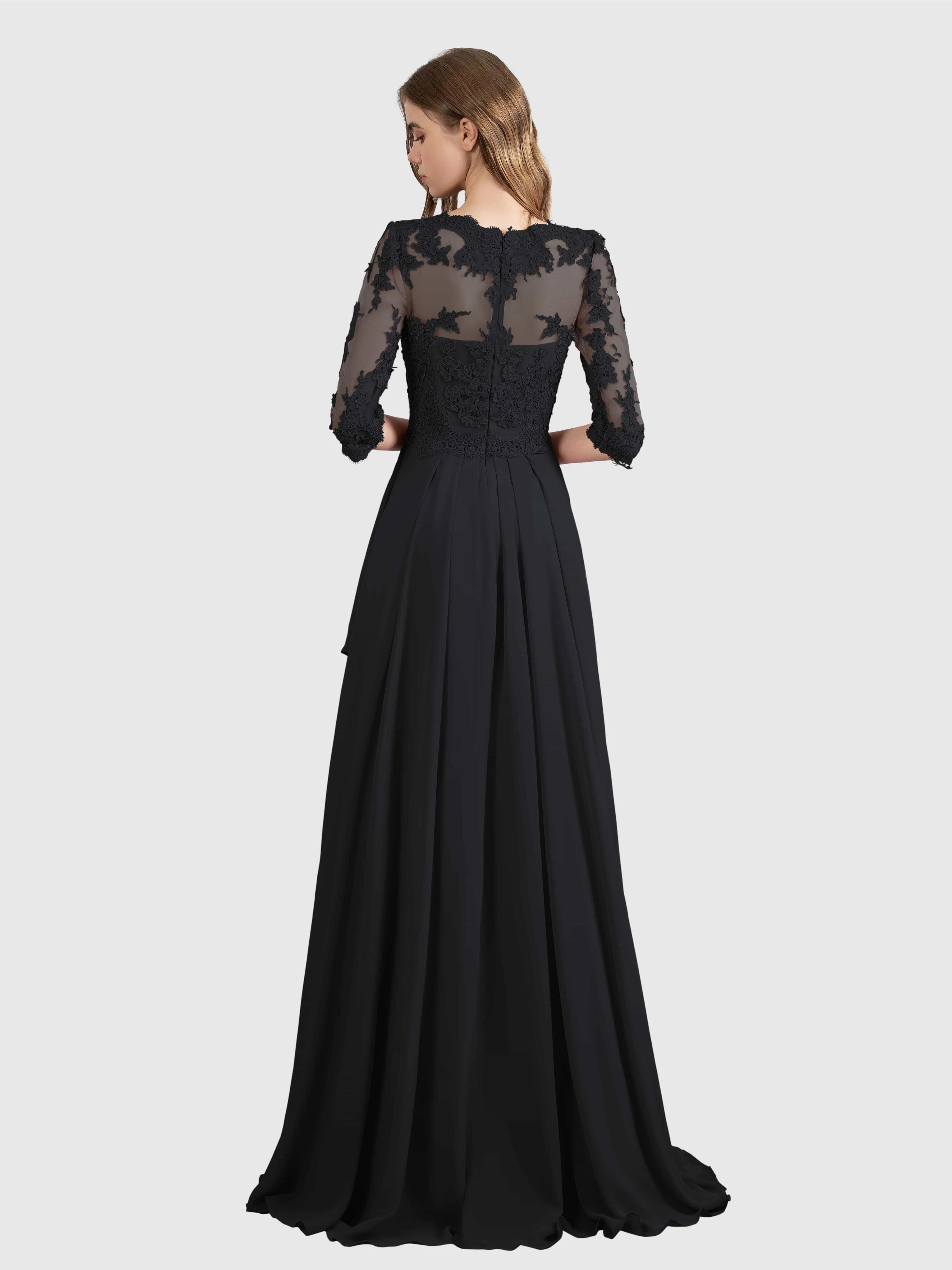 Aria Graceful Pleats Beading Lace Mother of the Bride Dresses
