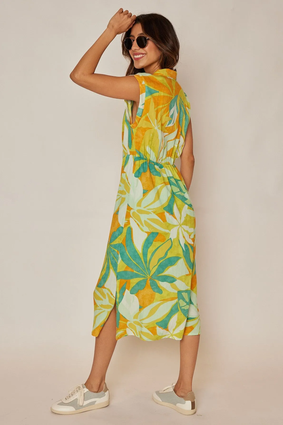 Aria Printed Short Sleeve Shirt Dress