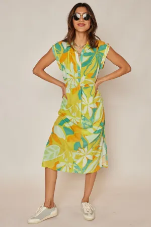 Aria Printed Short Sleeve Shirt Dress