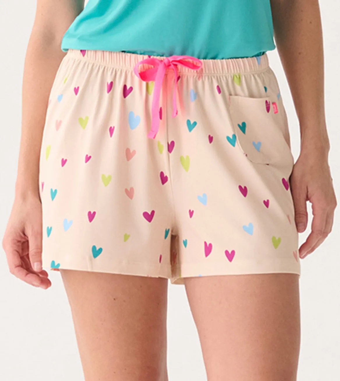Capelton Road PJ Shorts In A Bag - Jelly Bean Hearts