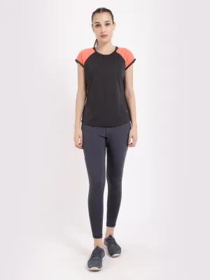 Charcoal Neon Orange Feel Free Tee