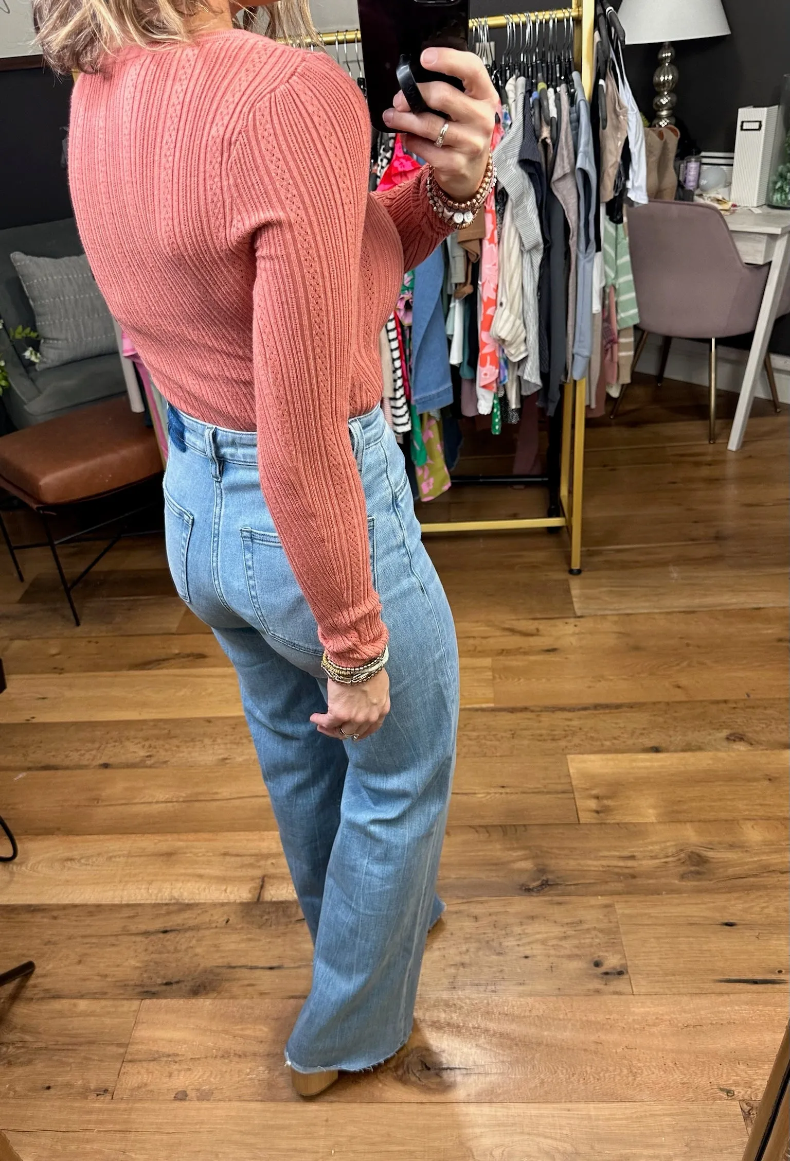 Come My Way Textured Bodysuit - Antique Rose