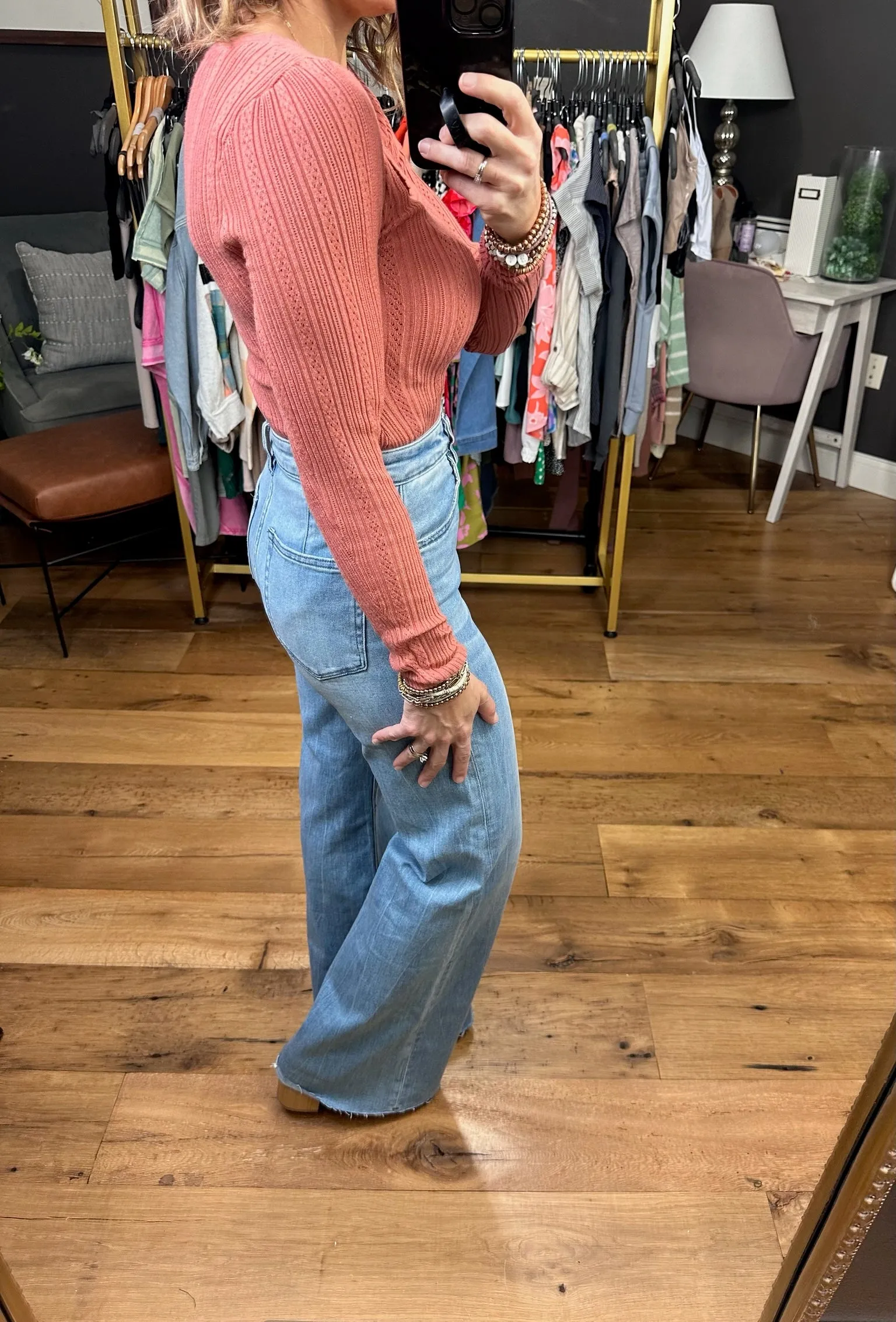 Come My Way Textured Bodysuit - Antique Rose