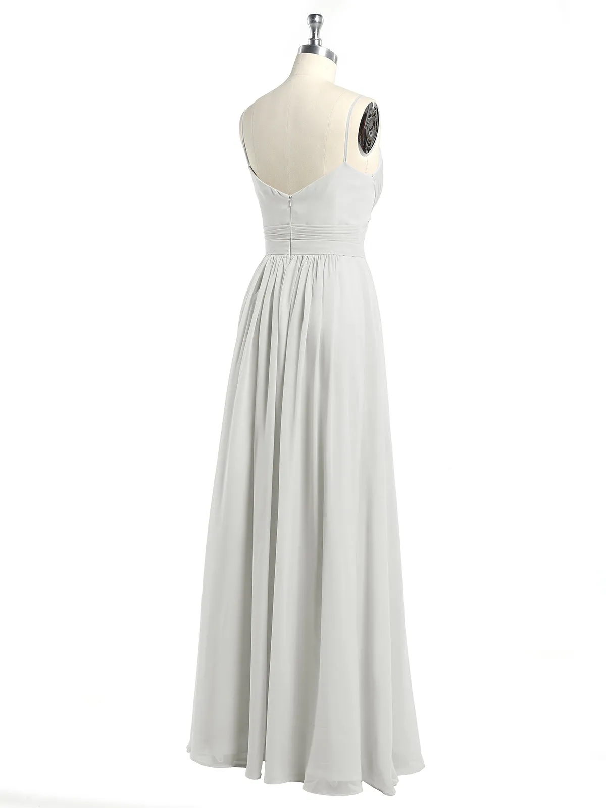 Cross Pleated Bodice Spaghetti Strap Dresses Ivory Plus Size
