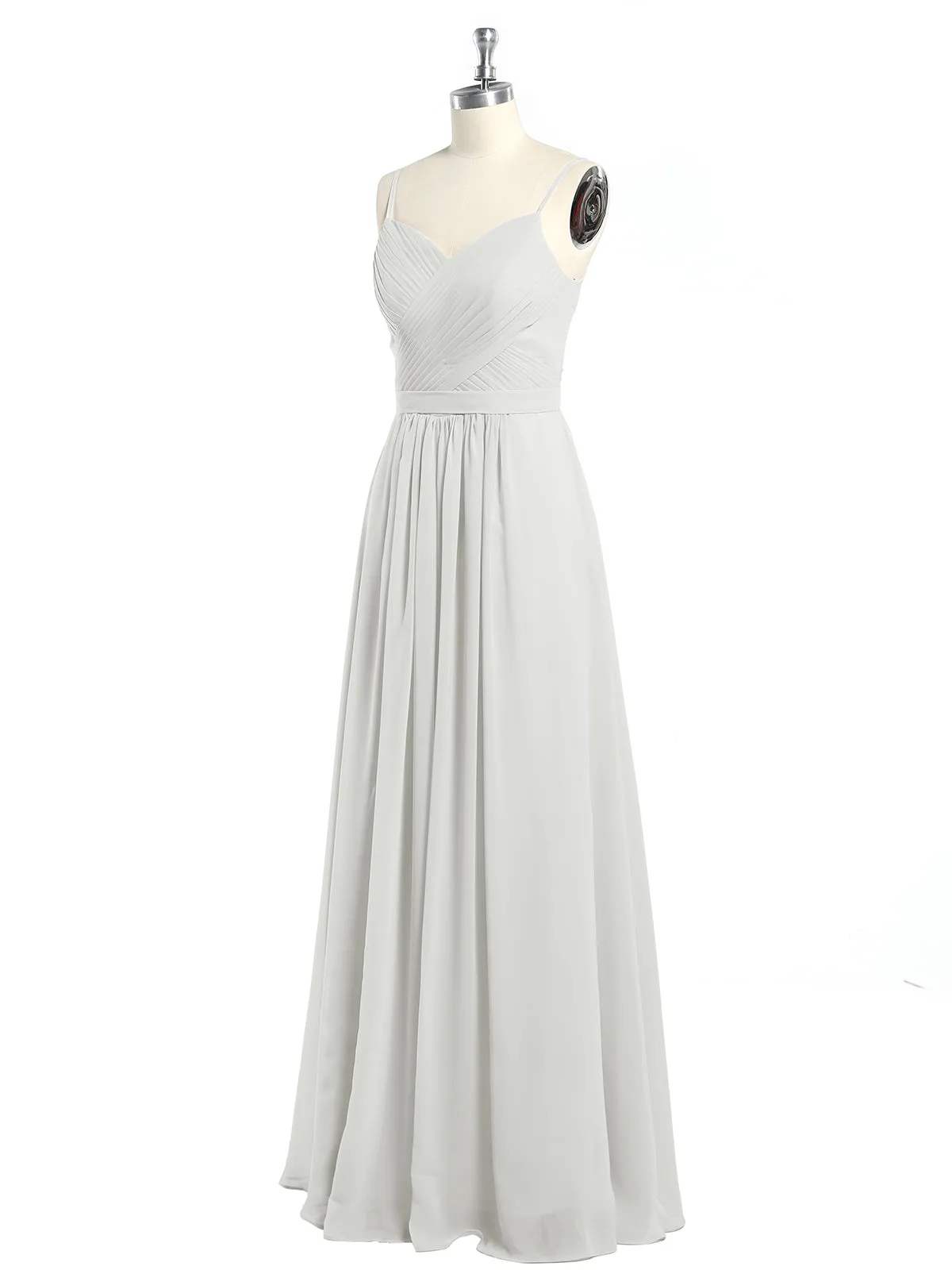 Cross Pleated Bodice Spaghetti Strap Dresses Ivory Plus Size