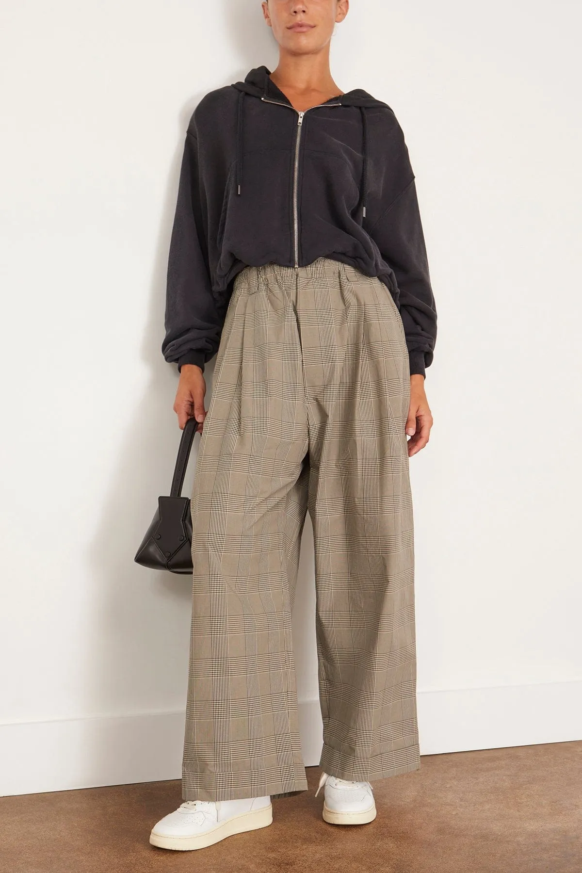 Drawstring Chino Pants in Black/Sand