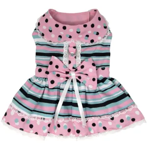 Dress | Pink & Teal Stripe Dots
