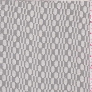 Ecru Oval/Dash Jacquard Chiffon Fabric