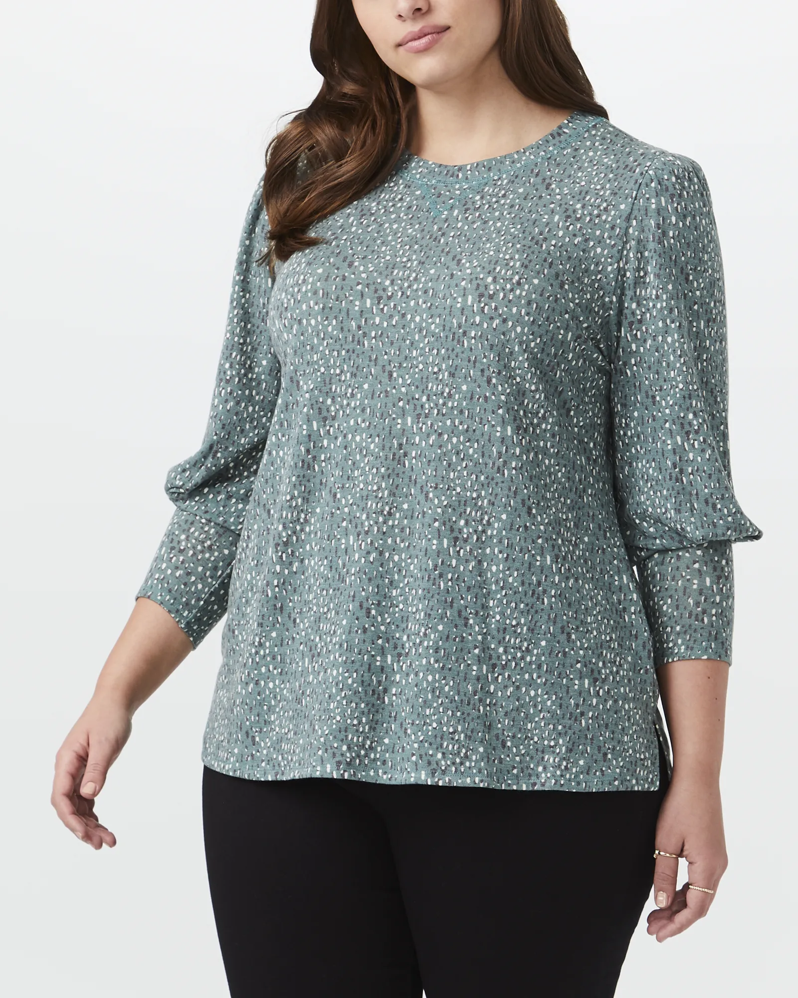 Embla Bishop Sleeve Top | Black / White