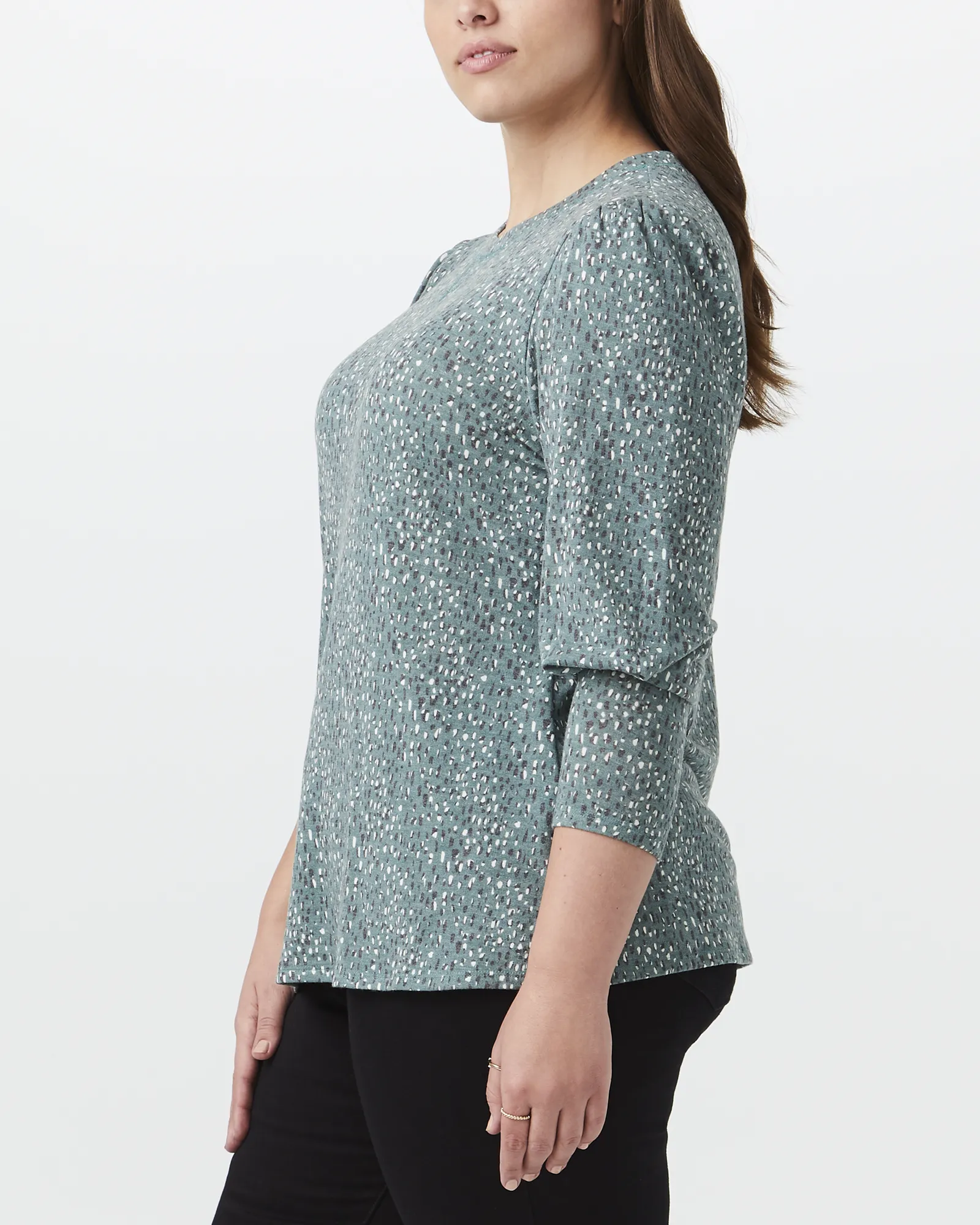 Embla Bishop Sleeve Top | Black / White