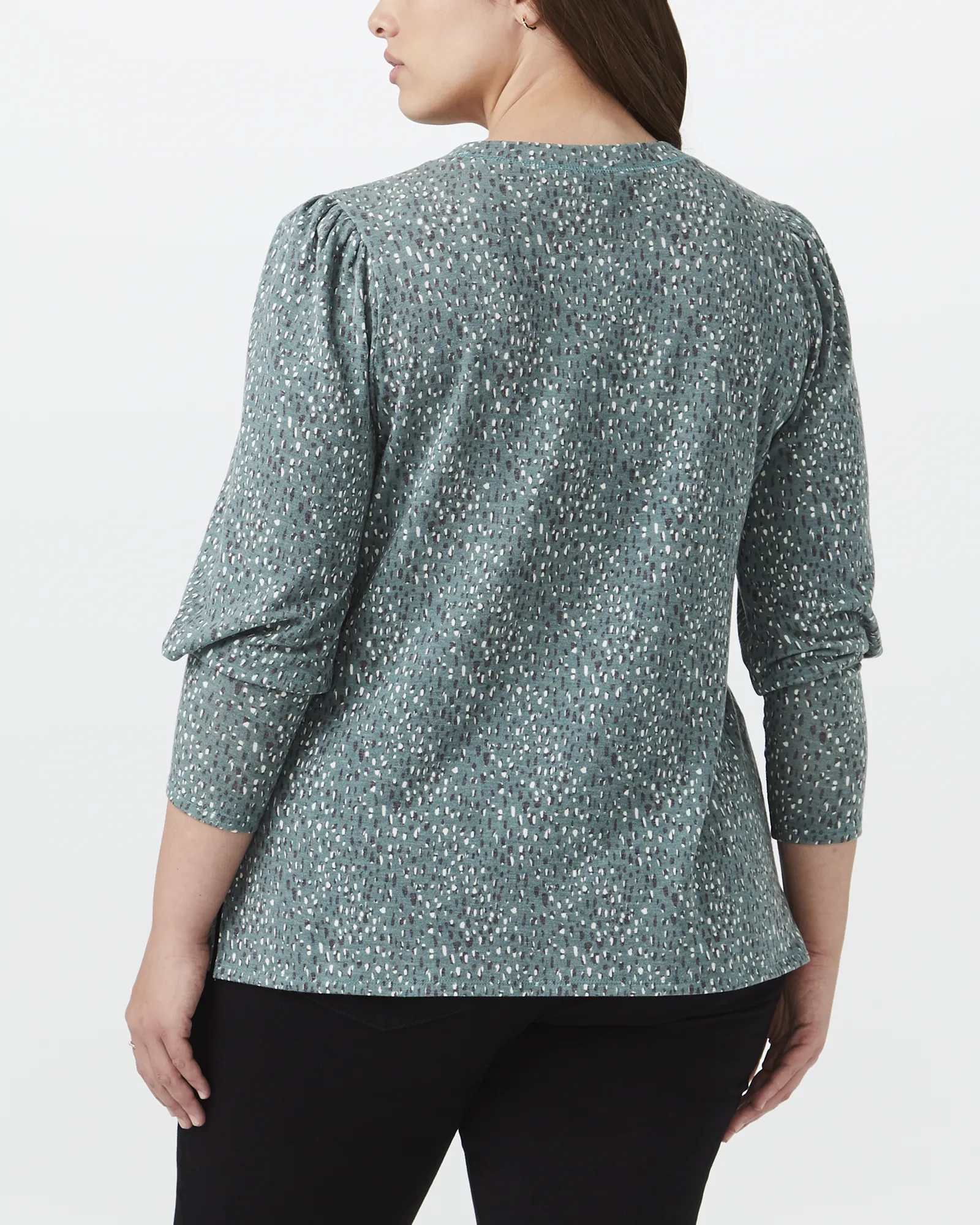 Embla Bishop Sleeve Top | Black / White