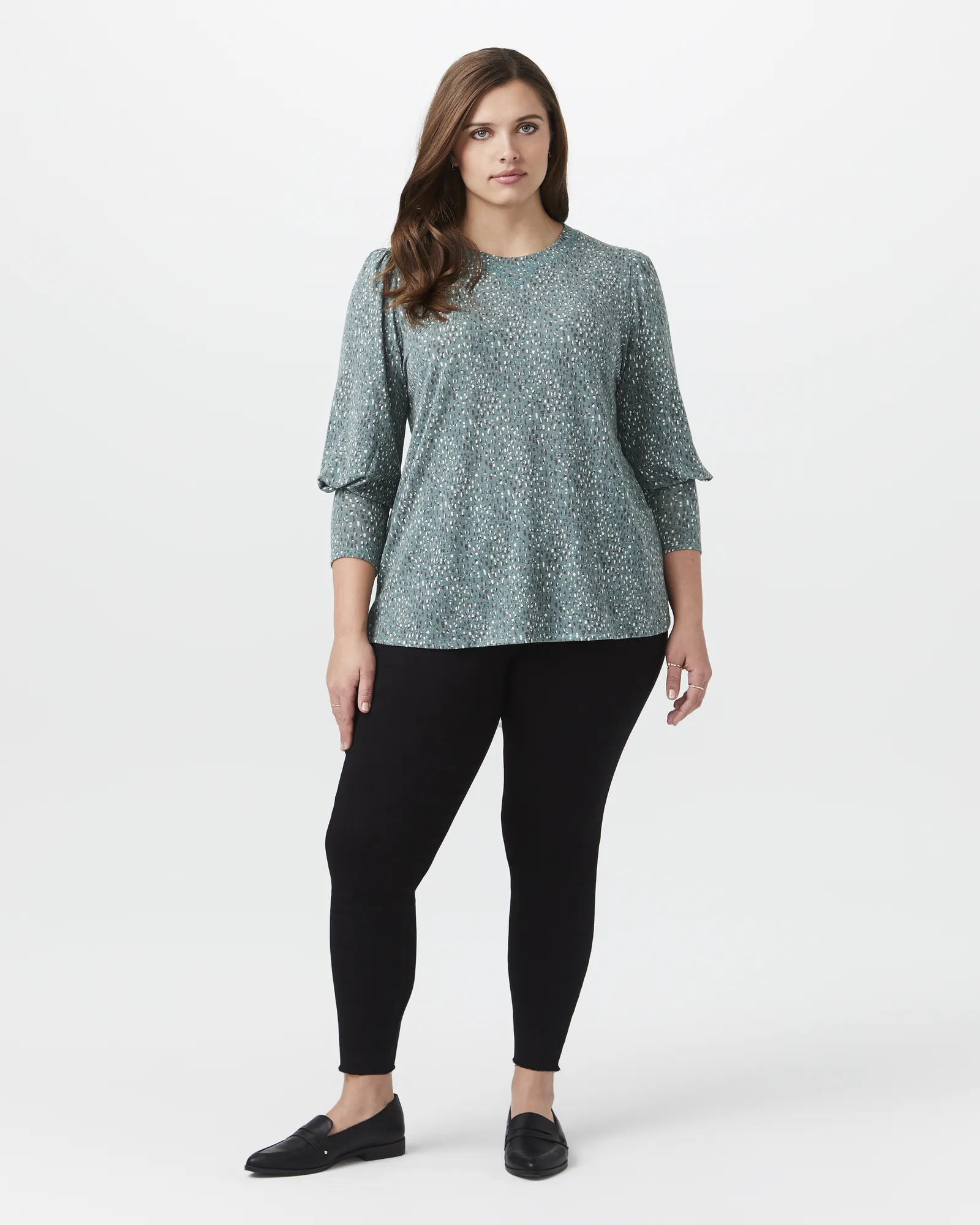 Embla Bishop Sleeve Top | Black / White