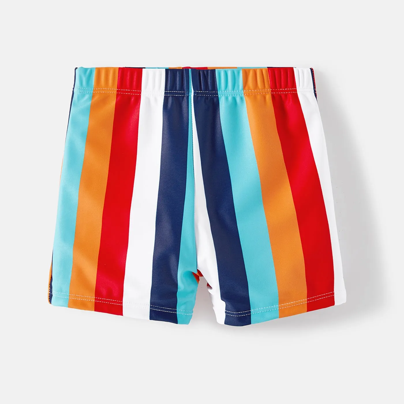Family Matching Colorful Striped Two-Piece Top & Shorts Swimsuit