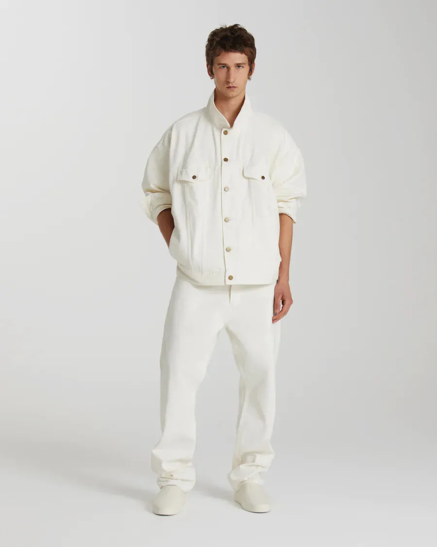 Fear of God Essentials Relaxed 5 Pocket Jeans in Cloud Dancer