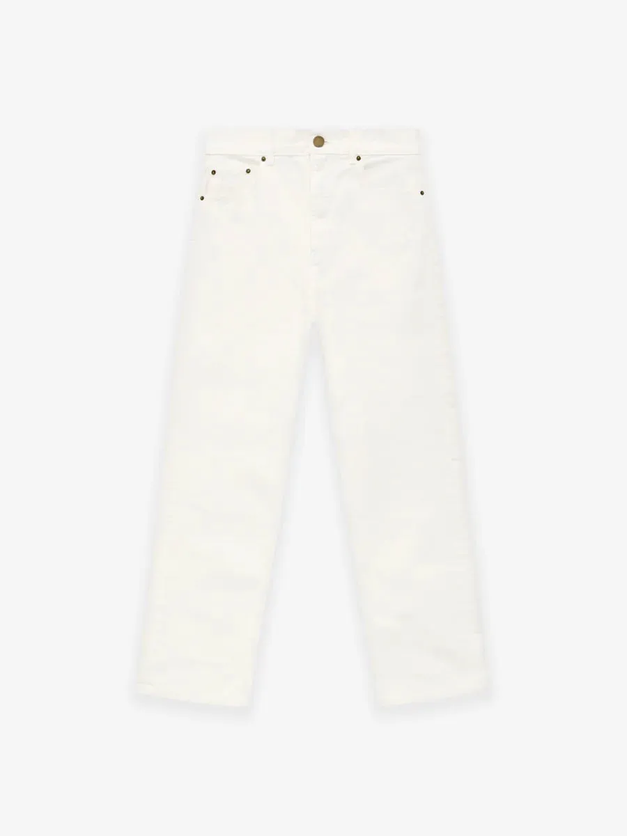 Fear of God Essentials Relaxed 5 Pocket Jeans in Cloud Dancer